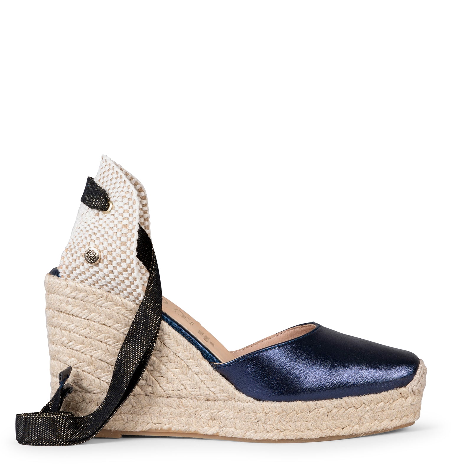 MOMBASA - Cuñas de esparto con cinta METAL MARINO