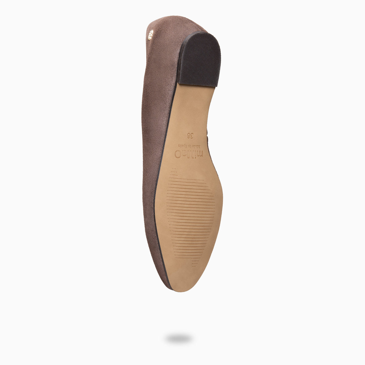 MALOU - BROWN Water repellent Leather ballerinas with hidden wedge heel