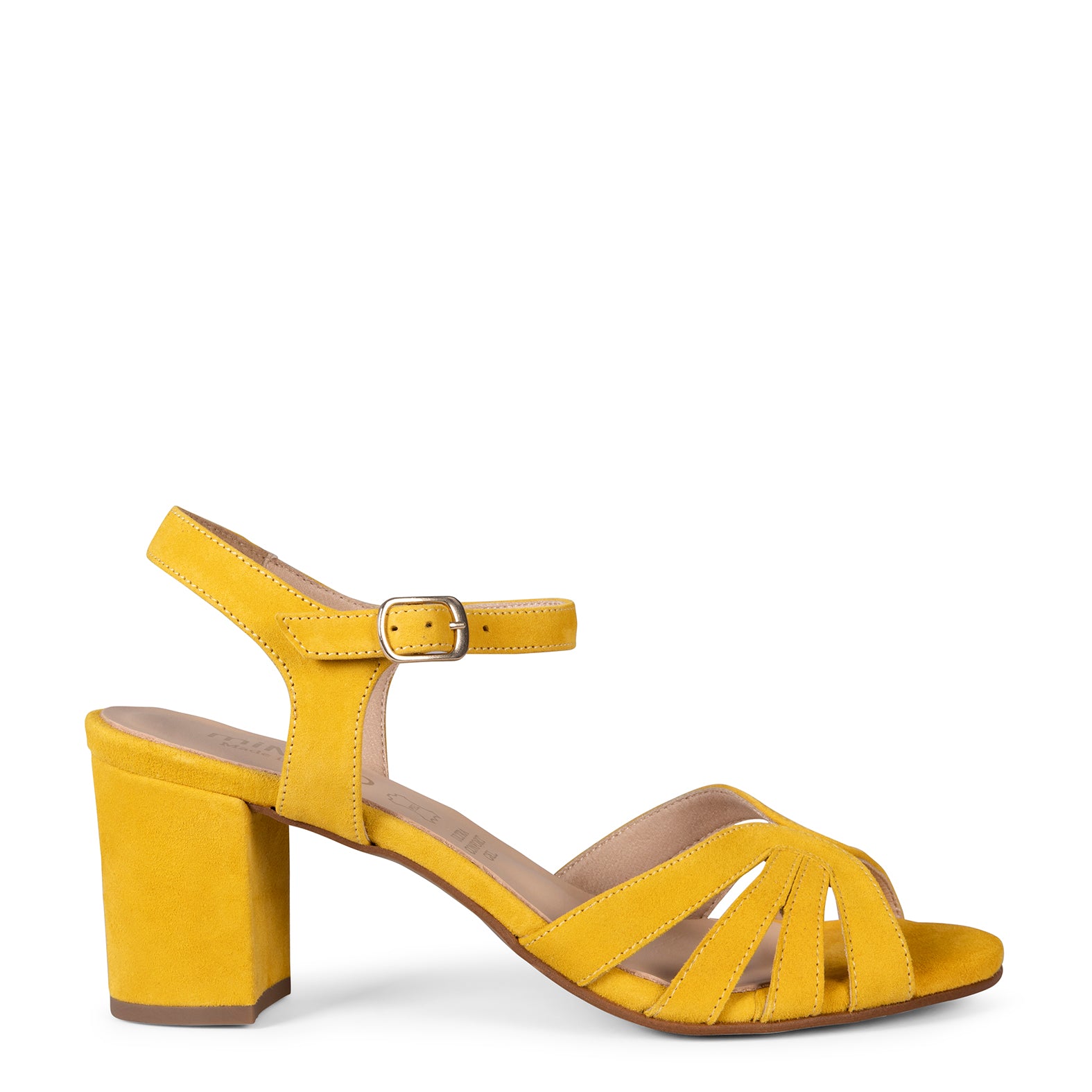 MUSA – Sandalias de Tacón ancho MOSTAZA