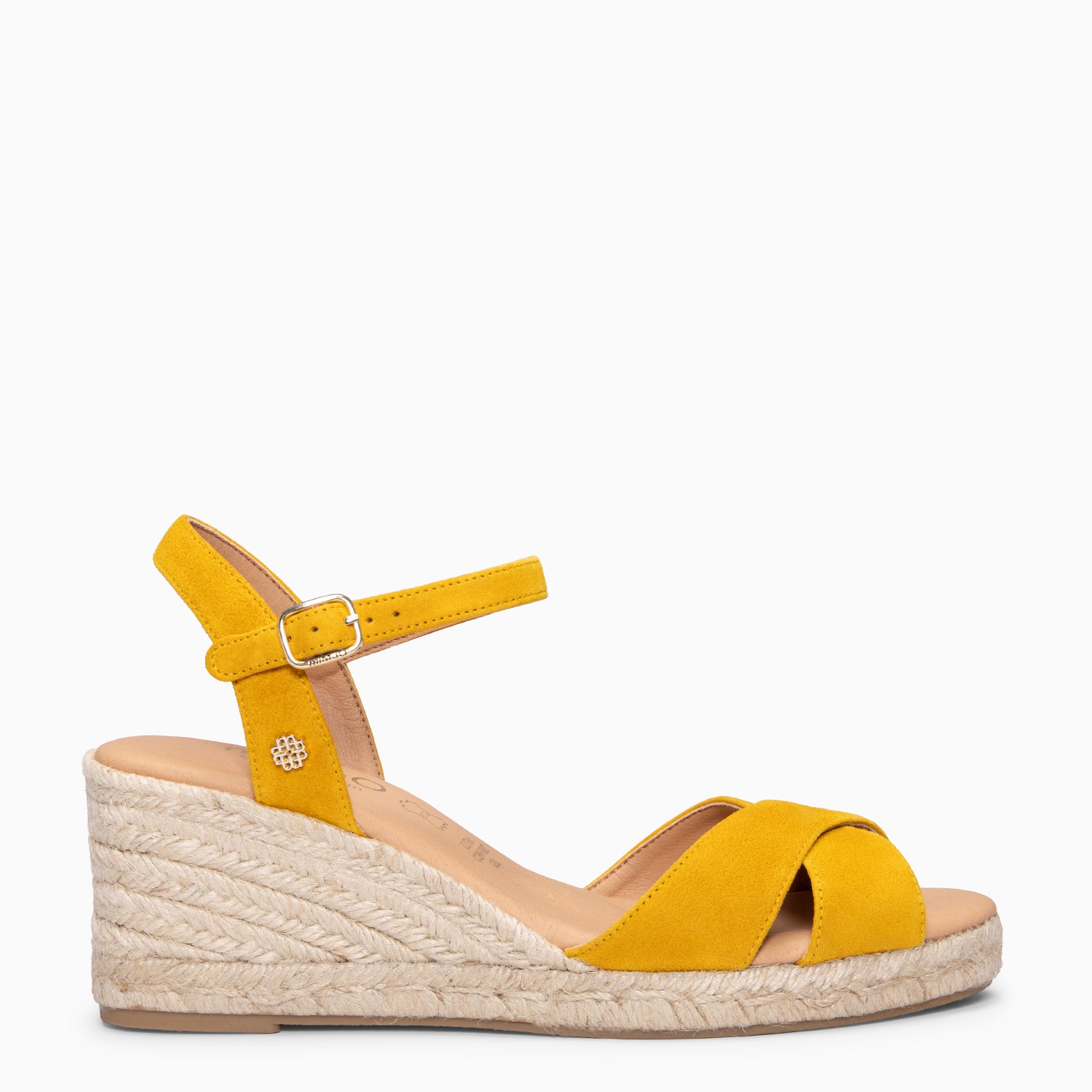 CALPE - Espadrilles à talon en daim JAUNE