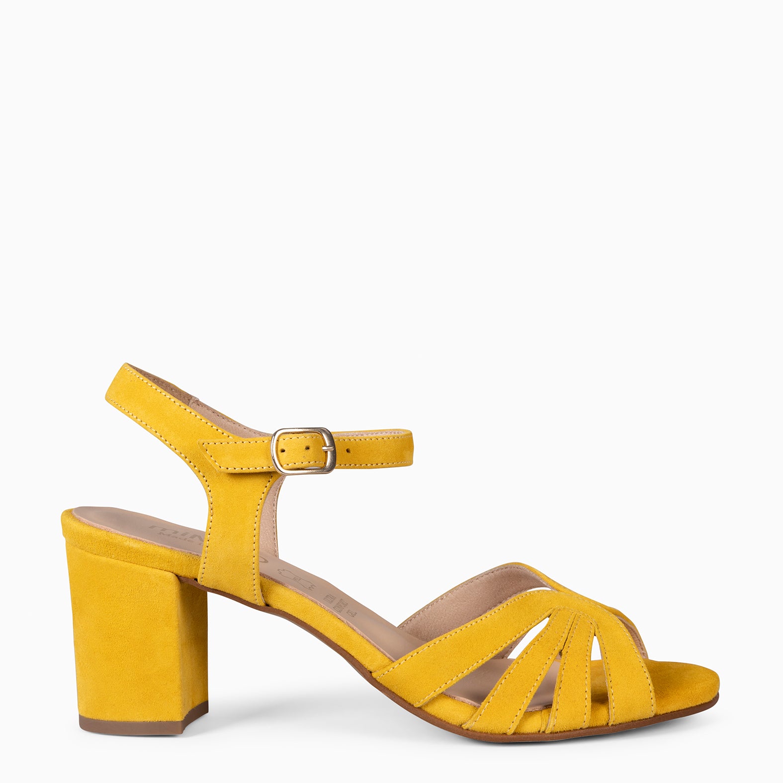 MUSA – Sandalias de Tacón ancho MOSTAZA miMaO ®