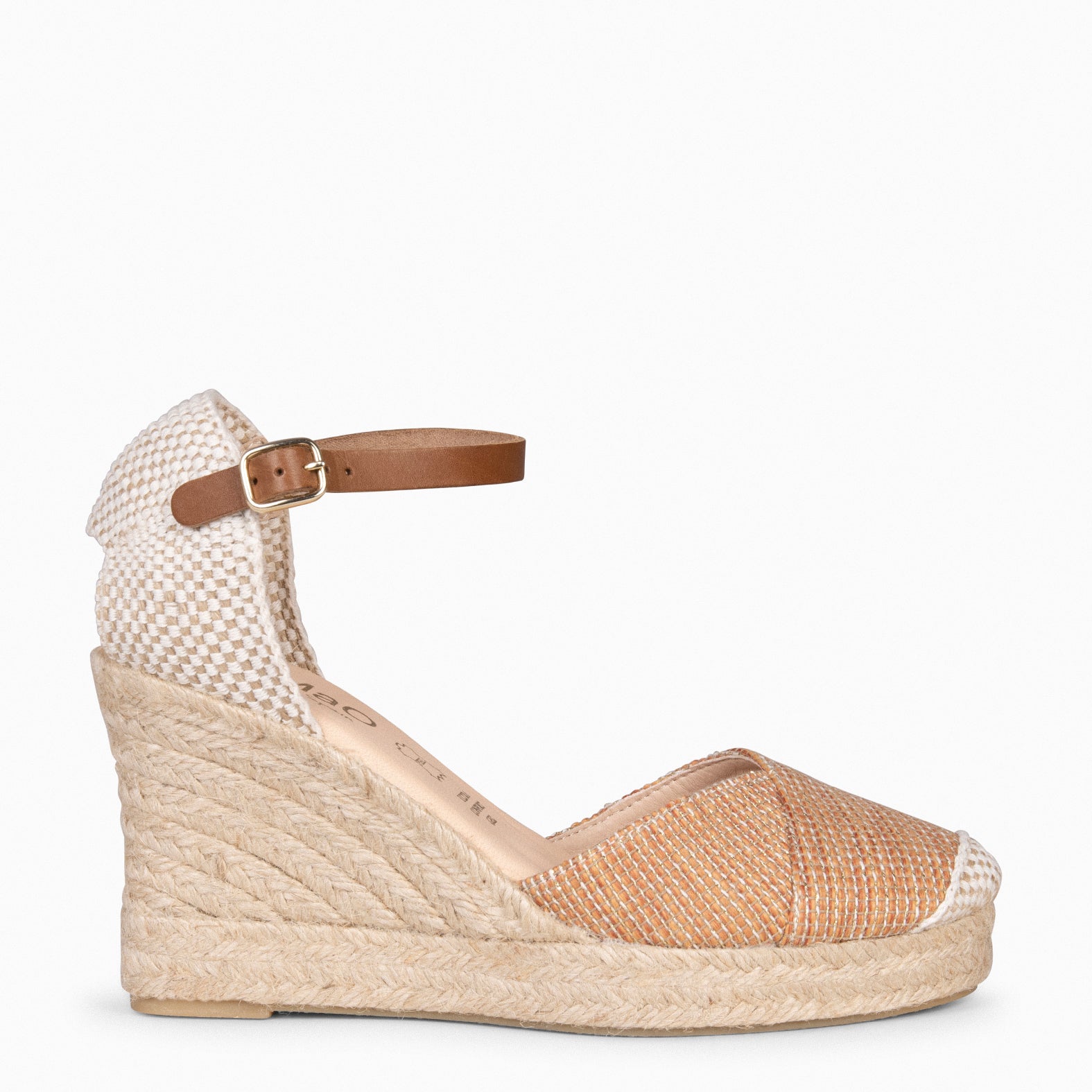 CONIL - Espadrilles ORANGE avec fils dorés
