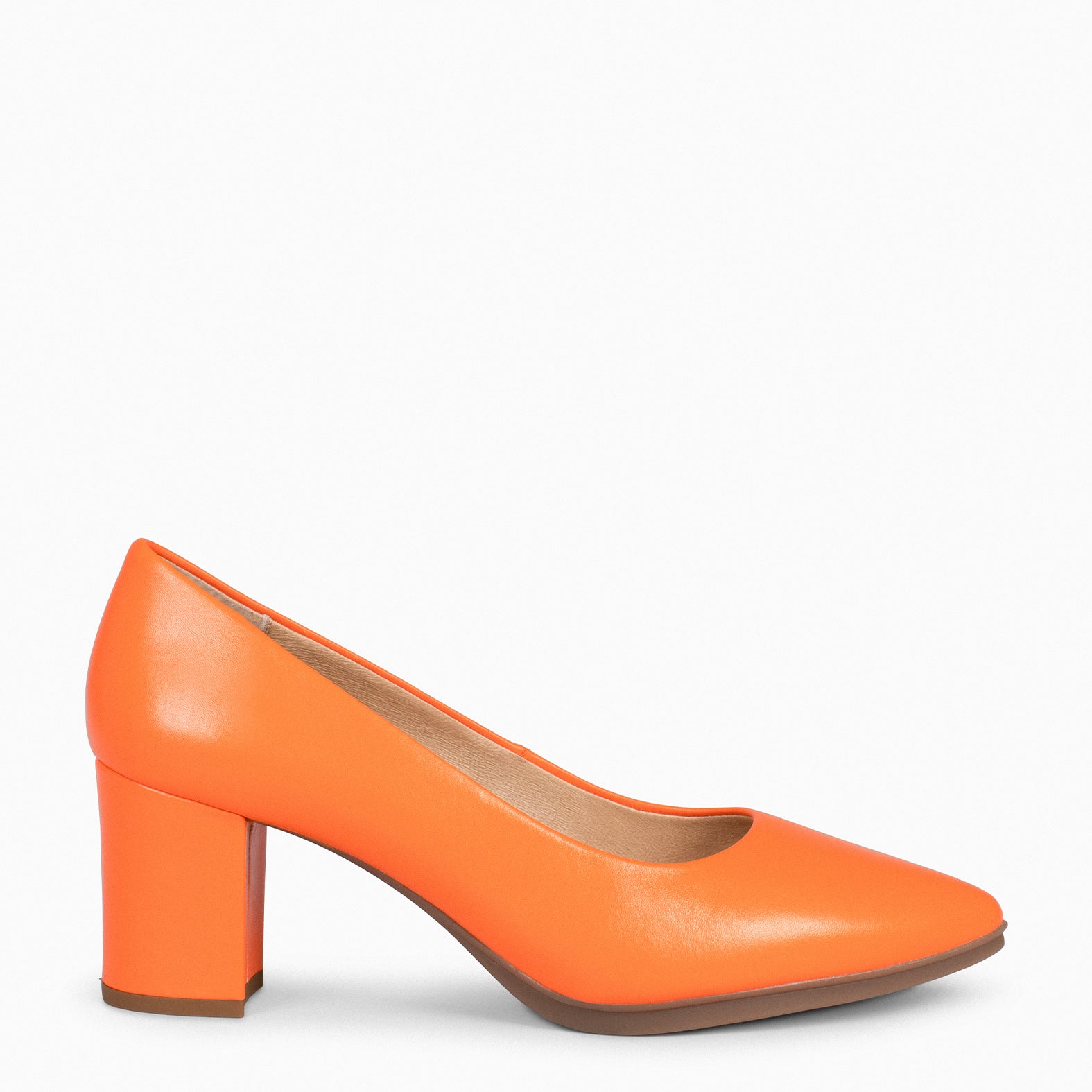 URBAN S SALON - Chaussures à talon moyen en cuir ORANGE