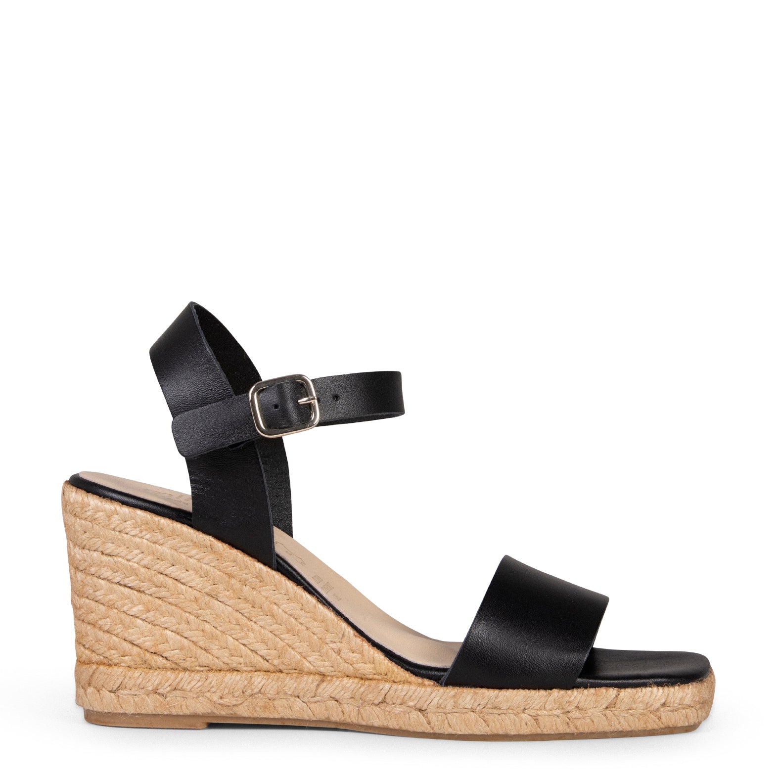 PALAMOS – BLACK High Wedge Espadrilles