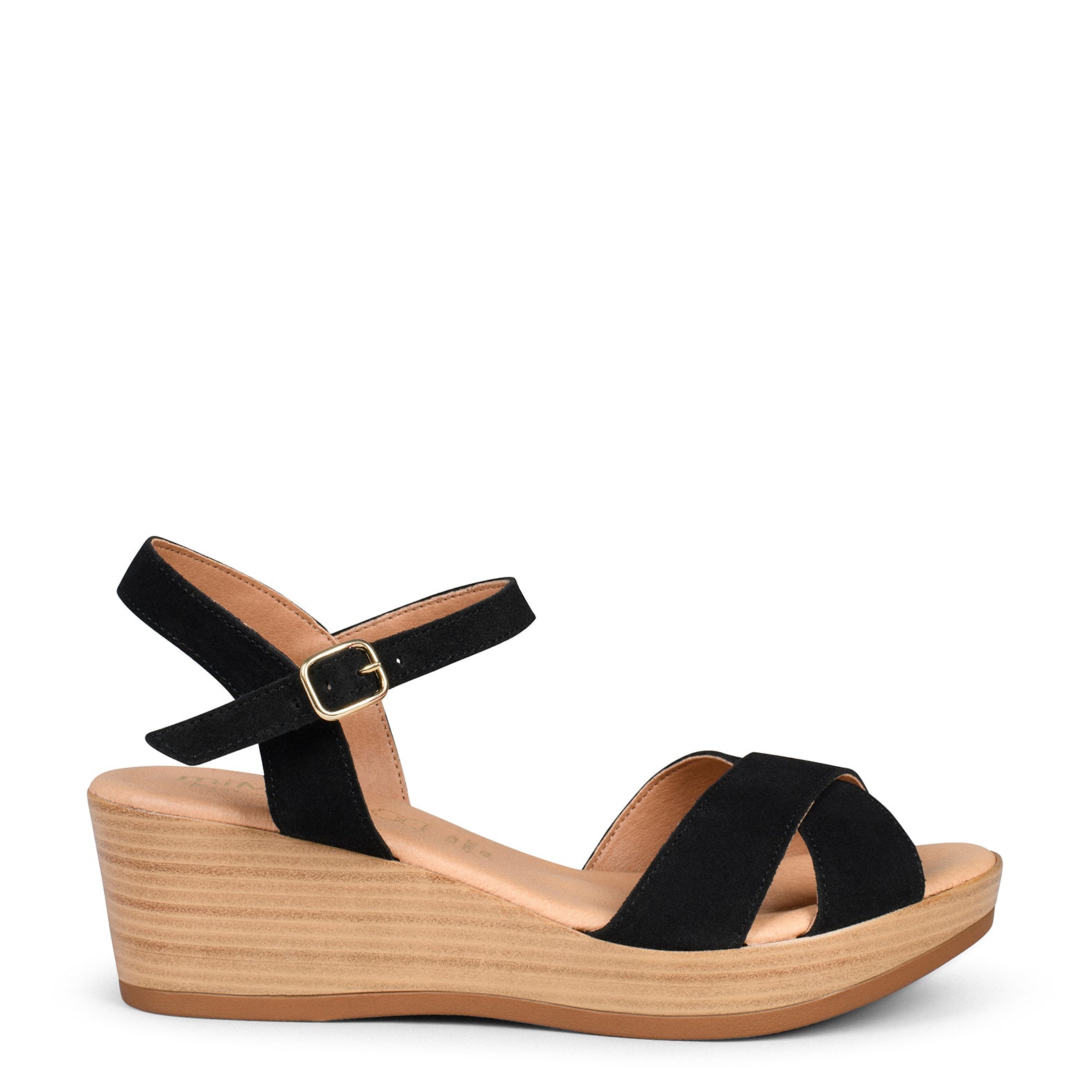 MAR - BLACK CASUAL WEDGE SANDALS