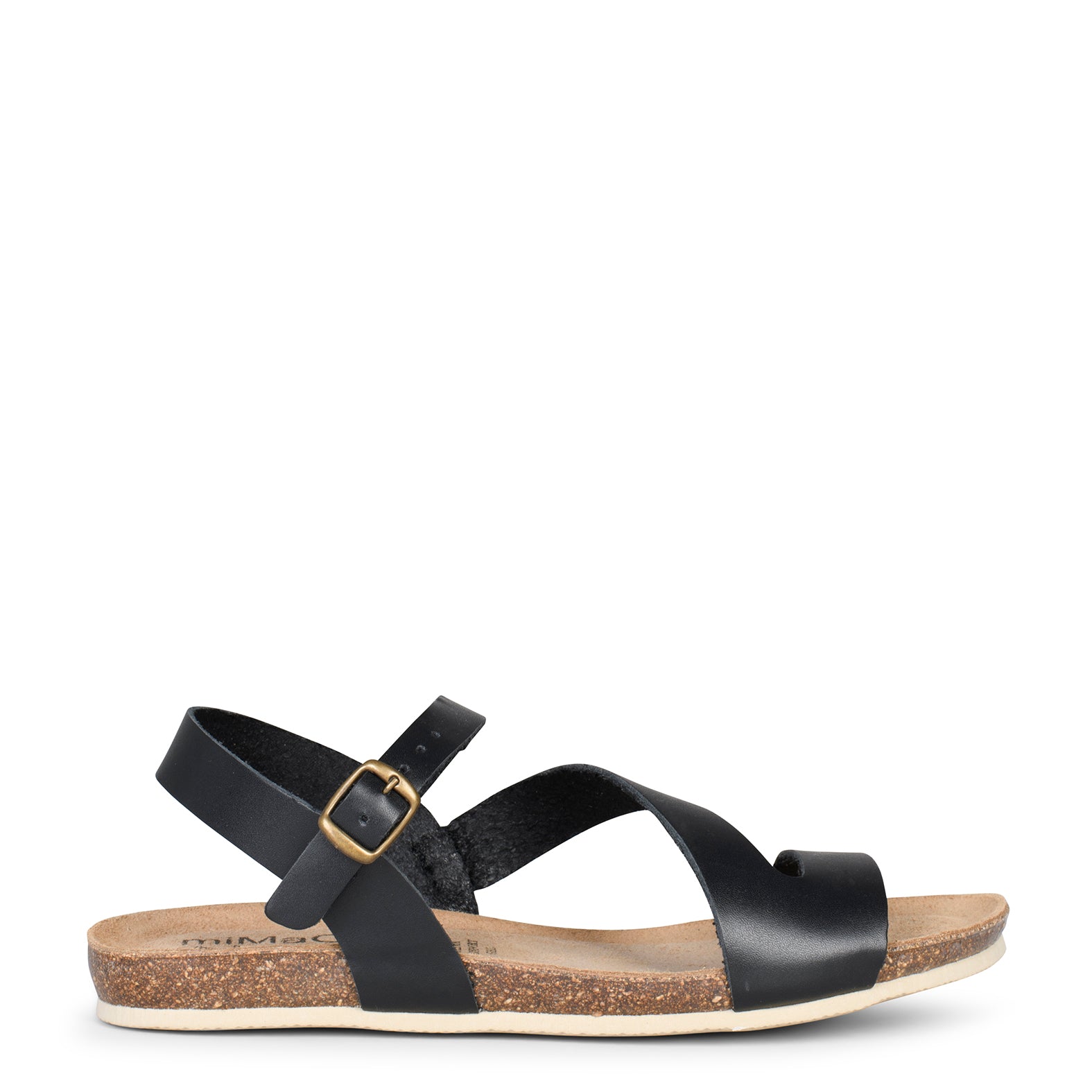 LIS - BLACK BIO LEATHER SANDALS
