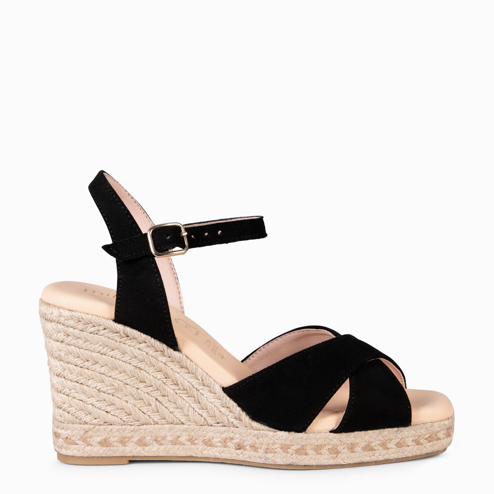 VERA - BLACK Women's wedge espadrilles