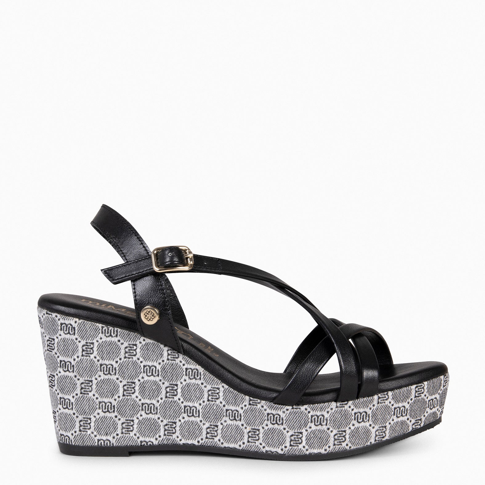 VALENTINA – Sandales compensées NOIR miMaO ®