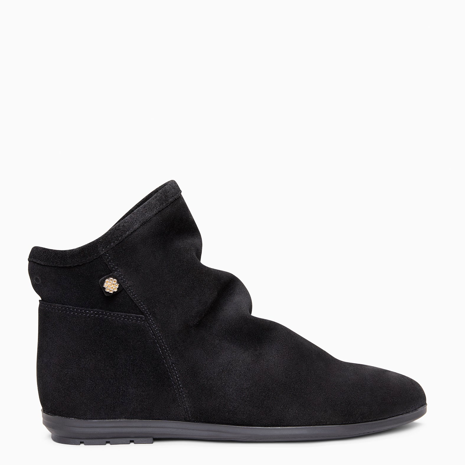 CHESS - Botines de ante con caña fruncida NEGRO