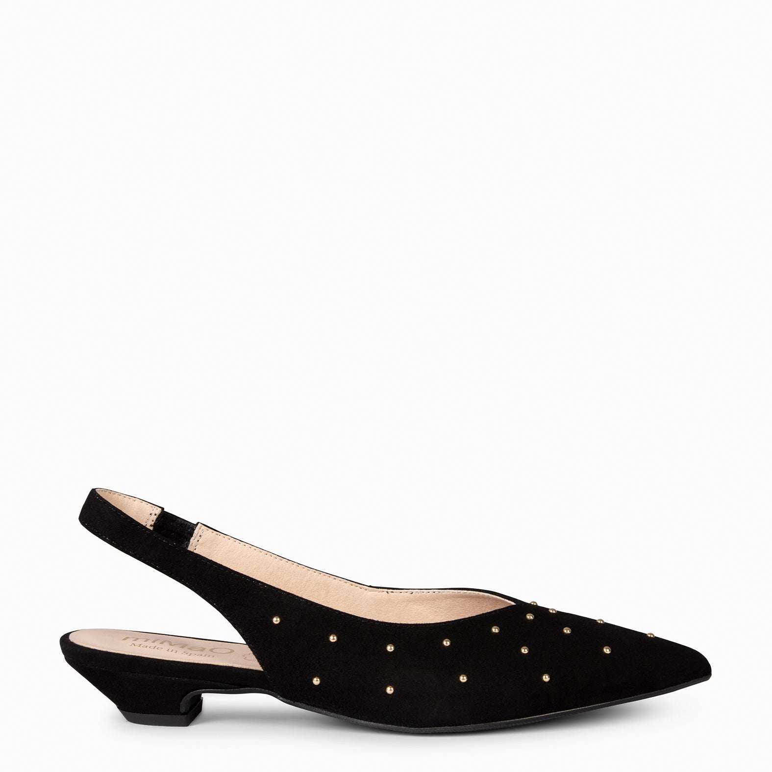 ORION – ZAPATOS BAJOS DESTALONADOS CON TACHAS NEGRO