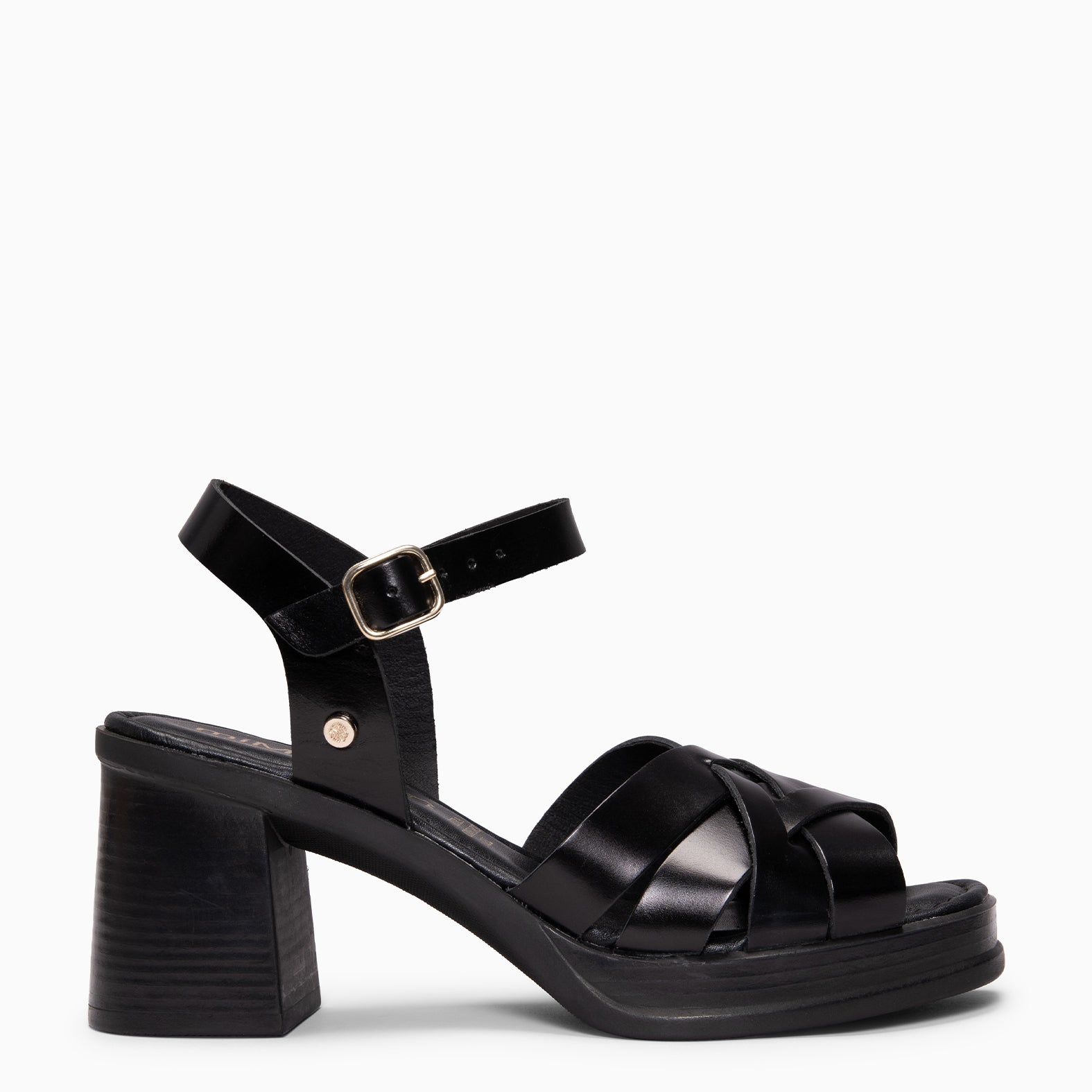 SAMOA - Sandalia casual de tacón ancho NEGRO
