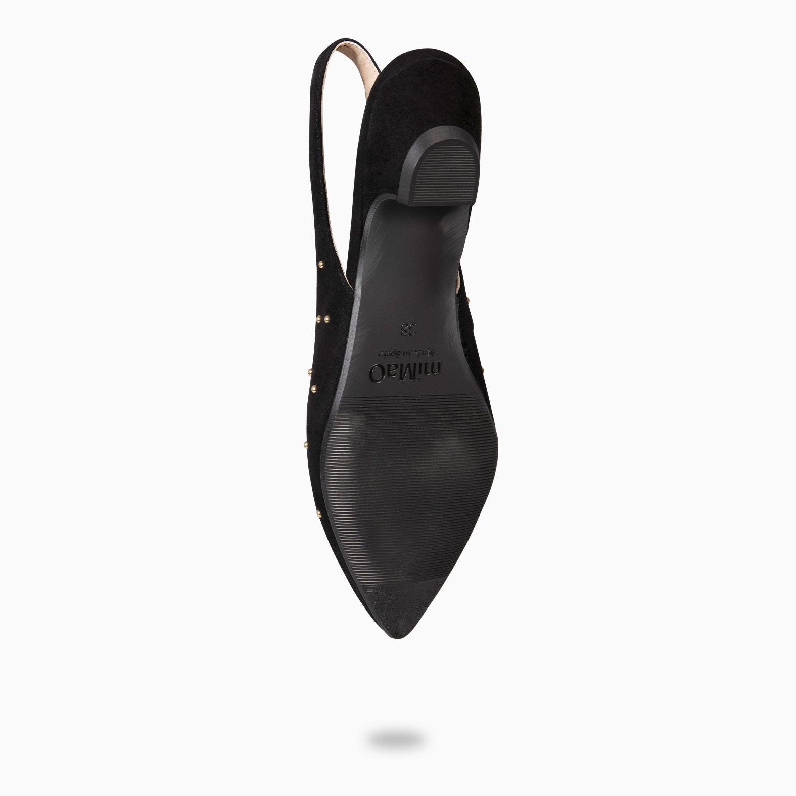 ORION –Slingbacks à clous à petit talon NOIR