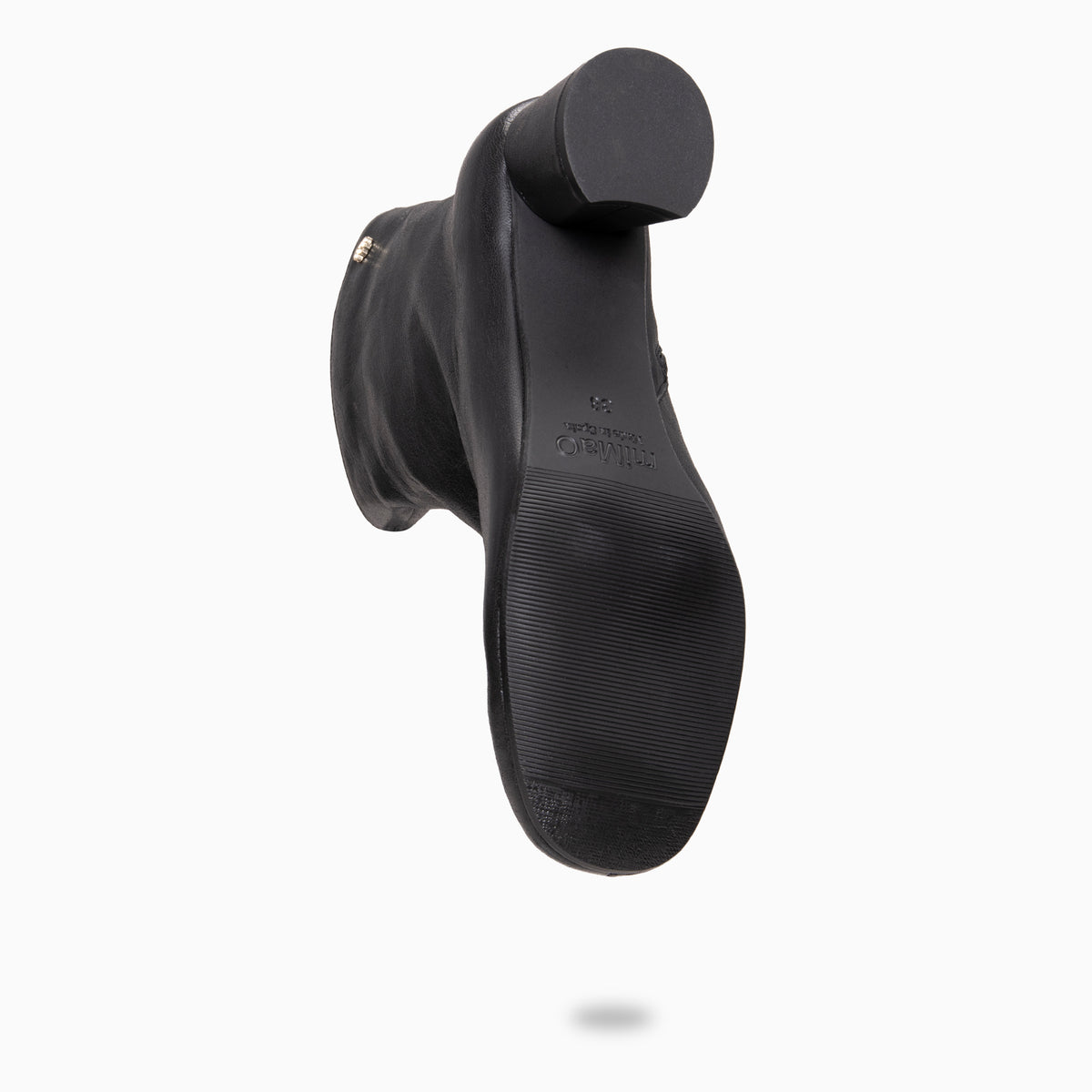 RUBI - Bottines rétro à talon et surpiqûre centrale en cuir NOIR