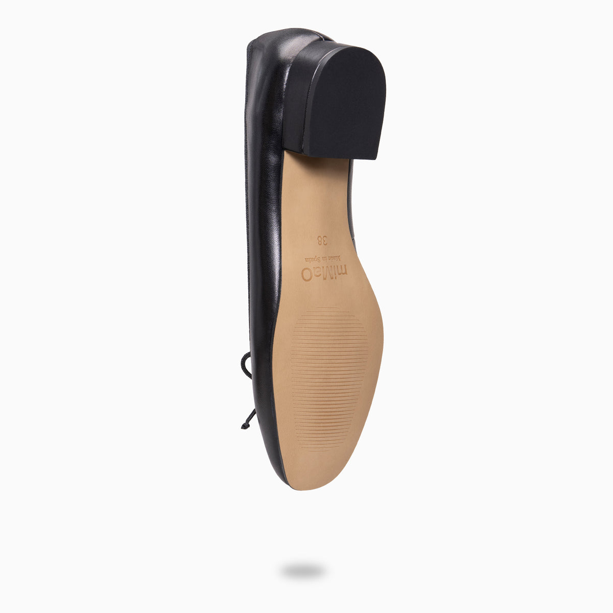 ALEXA - BLACK leather low heel ballerinas