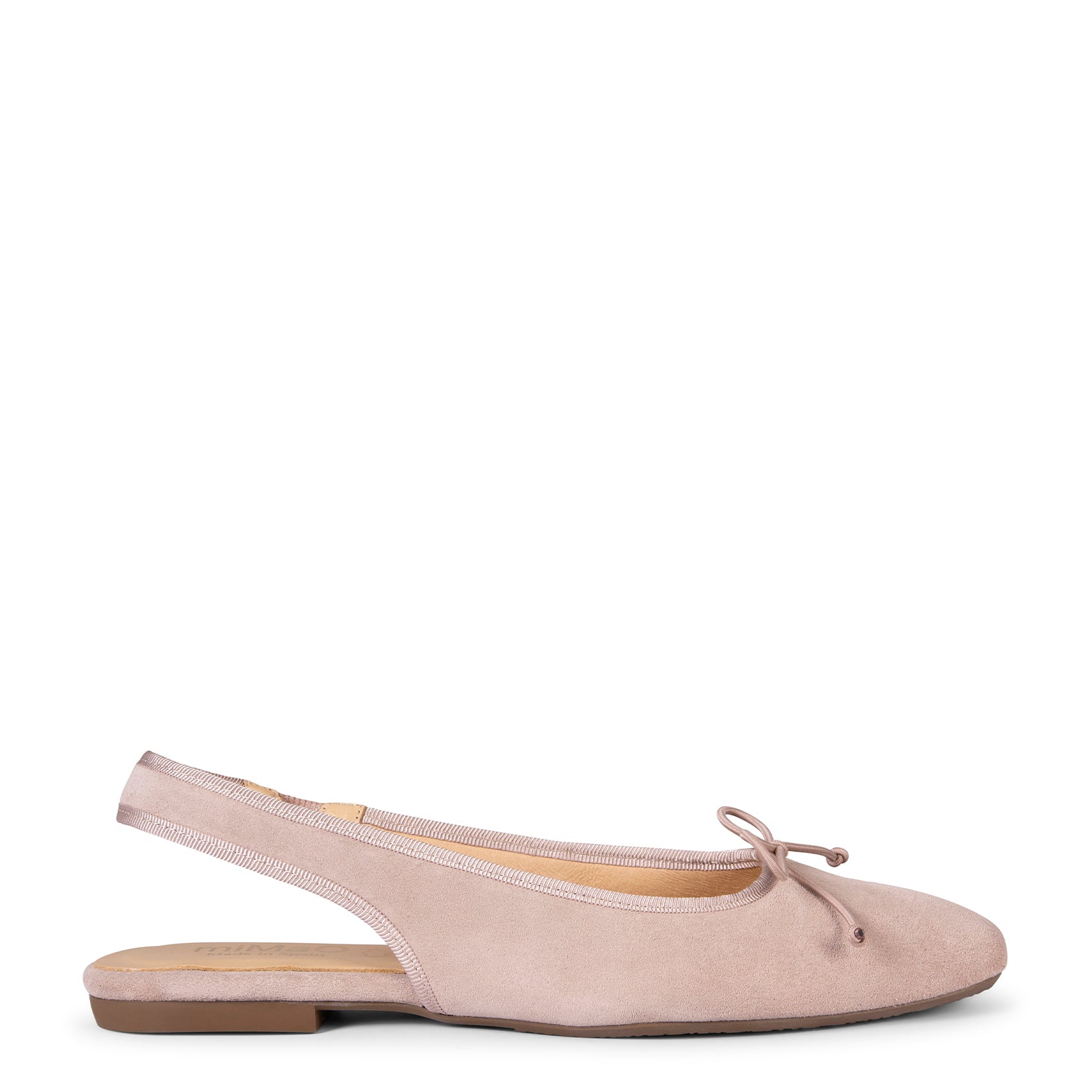 LUNA - BAILARINA DESTALONADA PLANA CON LAZO NUDE - miMaO ®