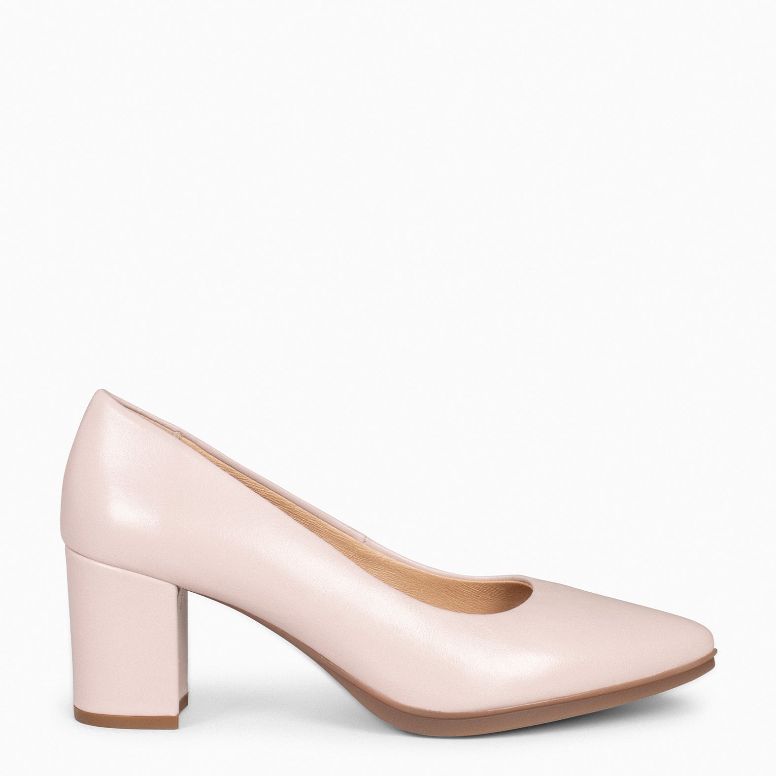 URBAN S SALON - Zapatos de tacón medio de napa NUDE