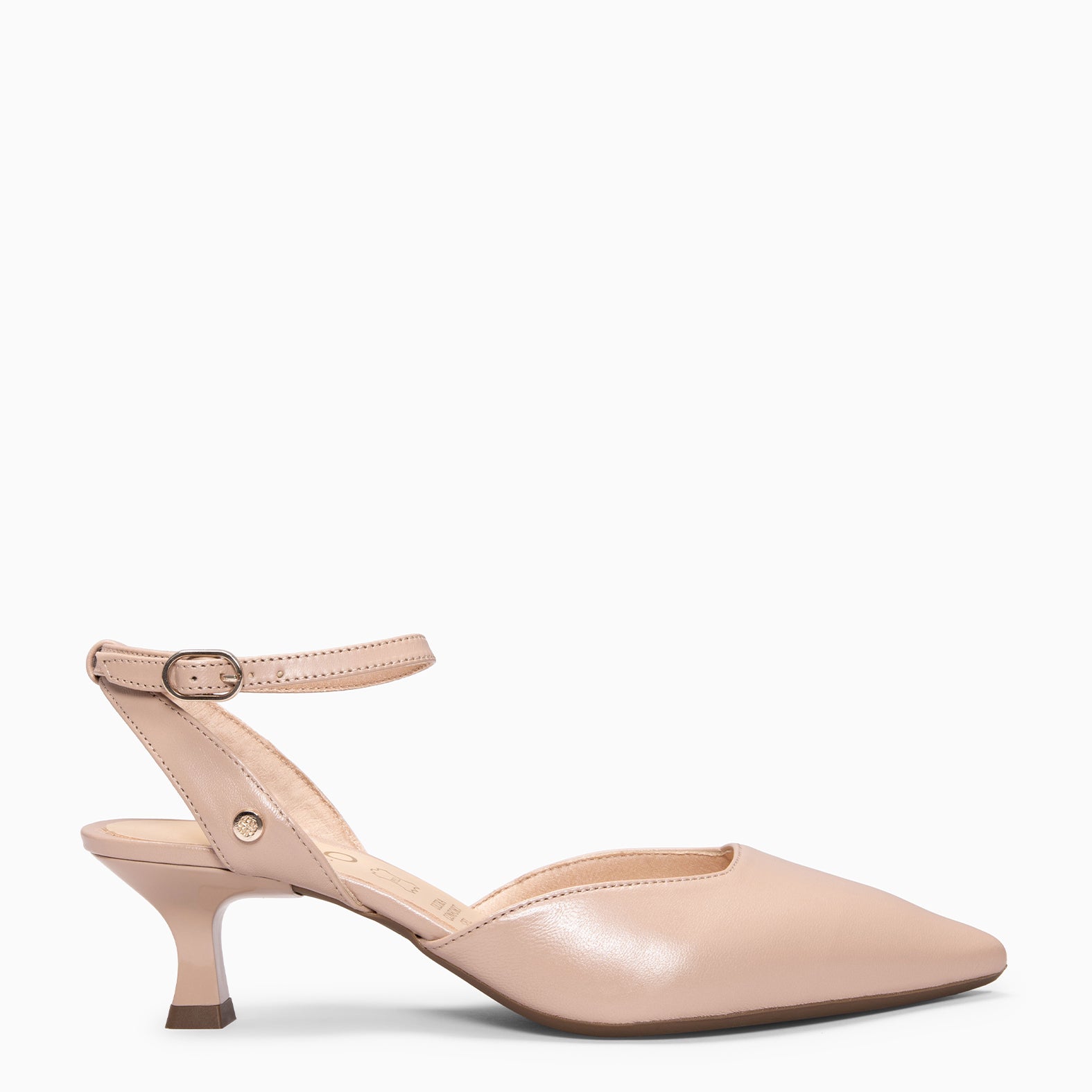 DANIELA - Sapatos slingback com tacão kitten NUDE