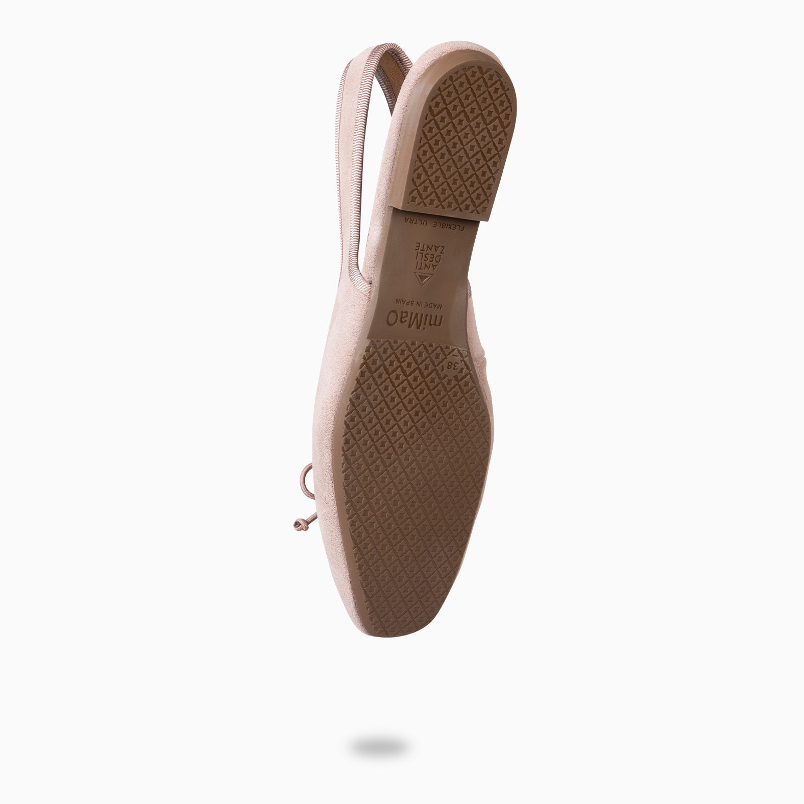 LUNA - Slingbacks à bout carré en daim souple NUDE