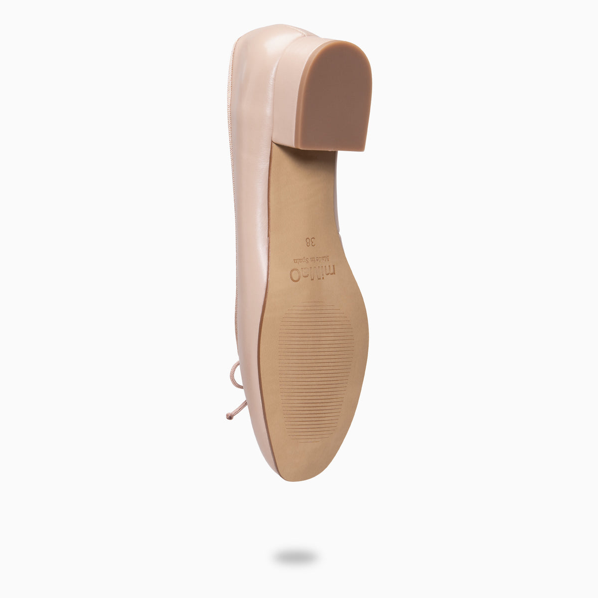 ALEXA - NUDE leren ballerina's met lage hak