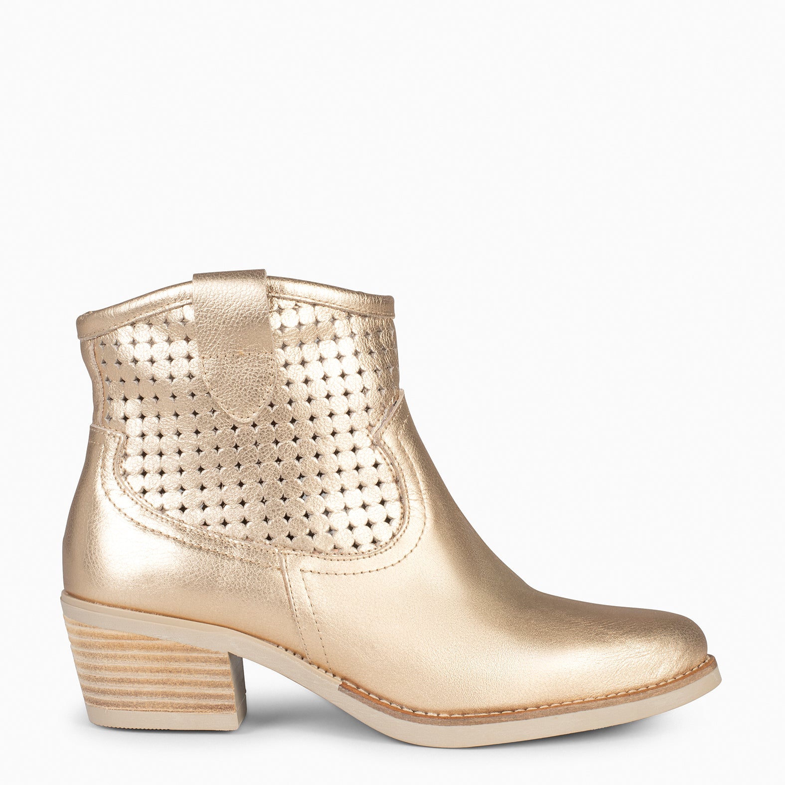 HOUSTON – Bottines cowboy à talon OR