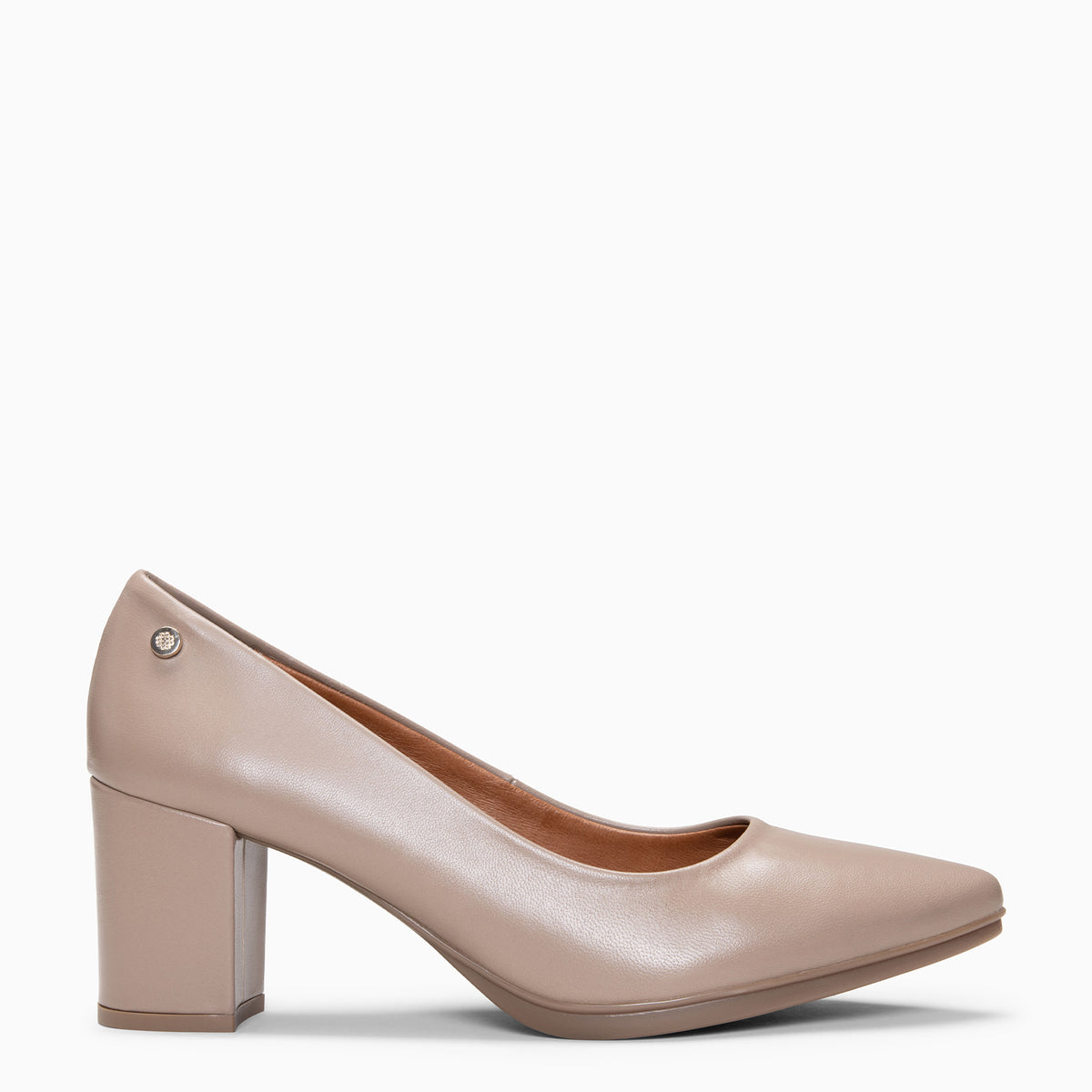 URBAN S SALÓN - Zapatos de tacón medio de napa TAUPE