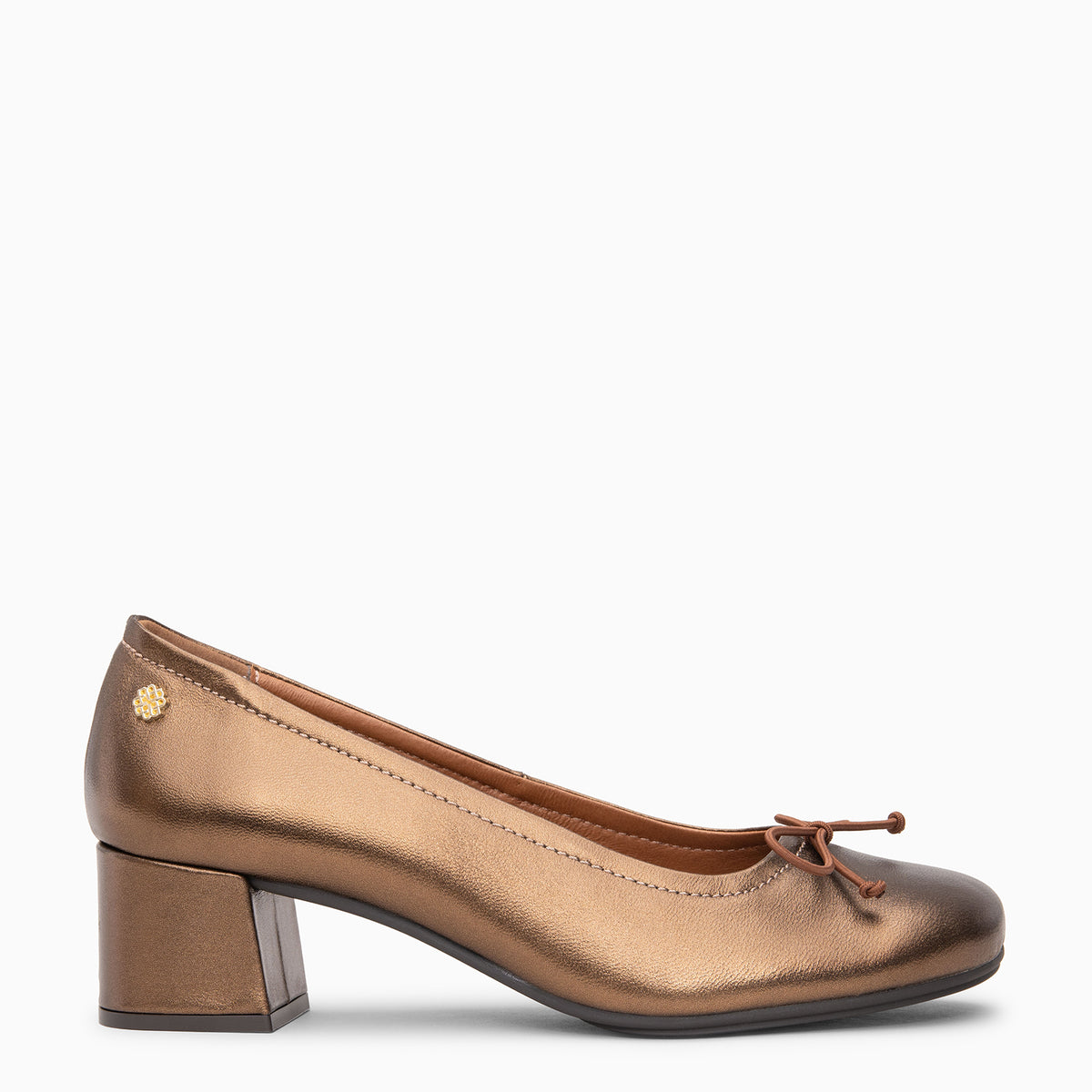 SILVANA - BRONZE Baresoft ballerinas with heel
