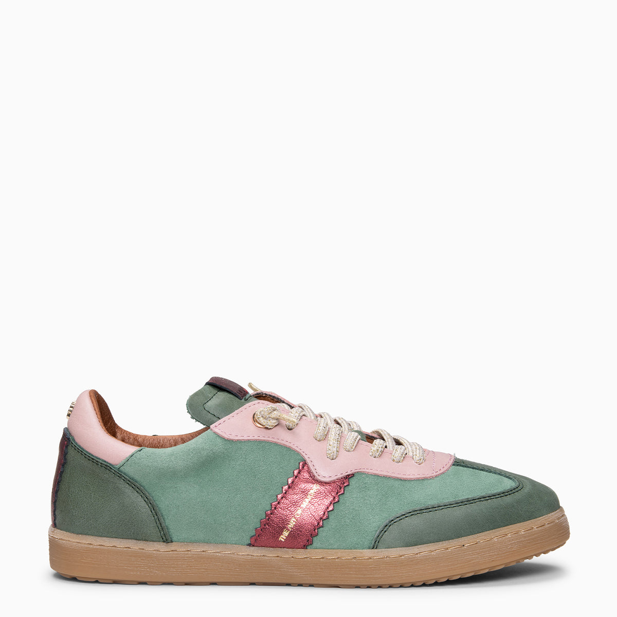 STÜDIO 01 - Green and pink Suede sneakers