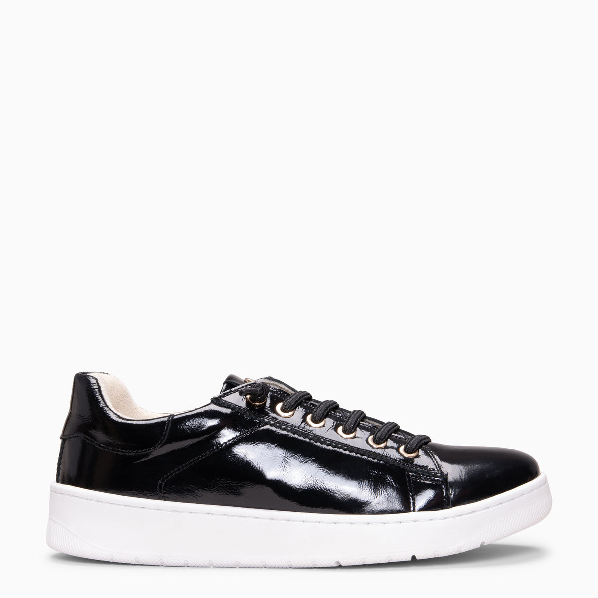 NANTES - Zapatillas de piel CHAROL NEGRO