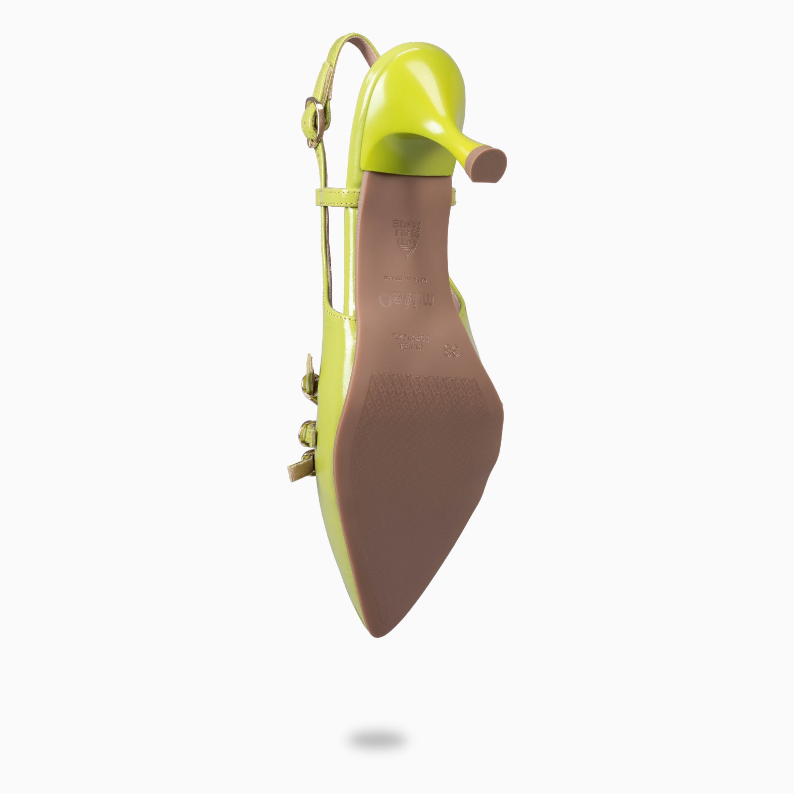 RITA - PISTACHIO GREEN LOW HEELED SLING-BACK