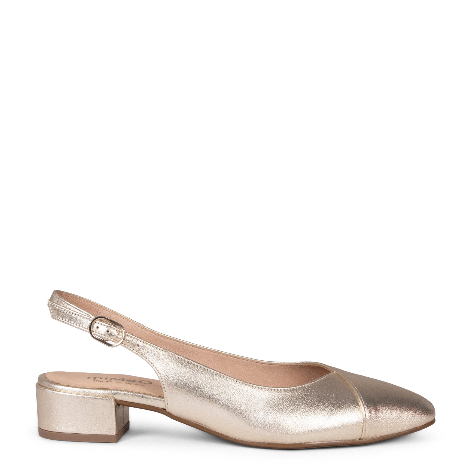 MARTINA - Zapatos Destalonados con puntera cruzada PLATINO