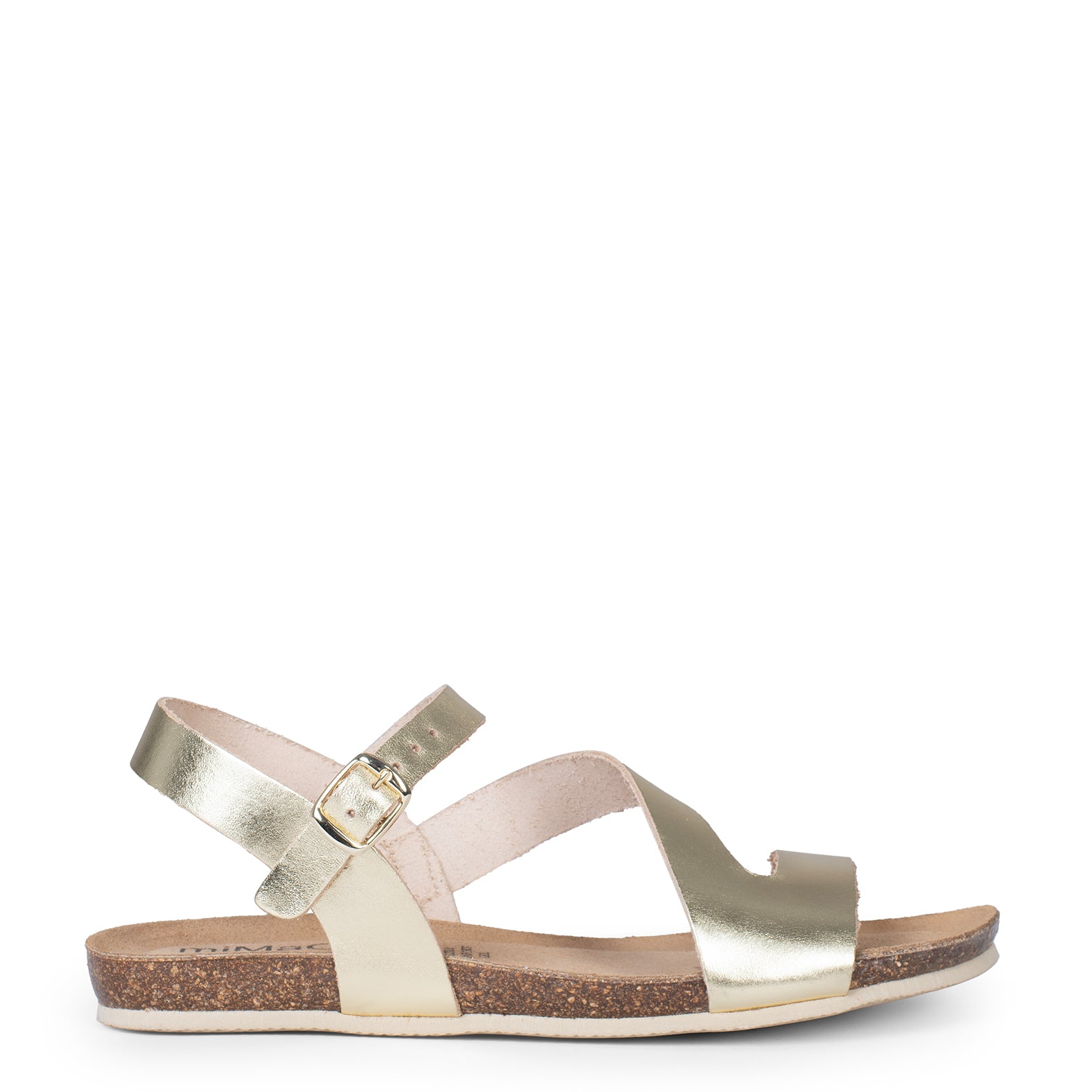 LIS – Sandales en cuir DORÉ et liège