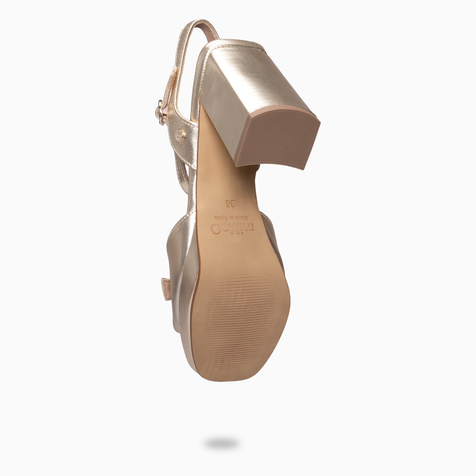 OLIVIA - Sandália de salto alto com correia ajustável PLATINA