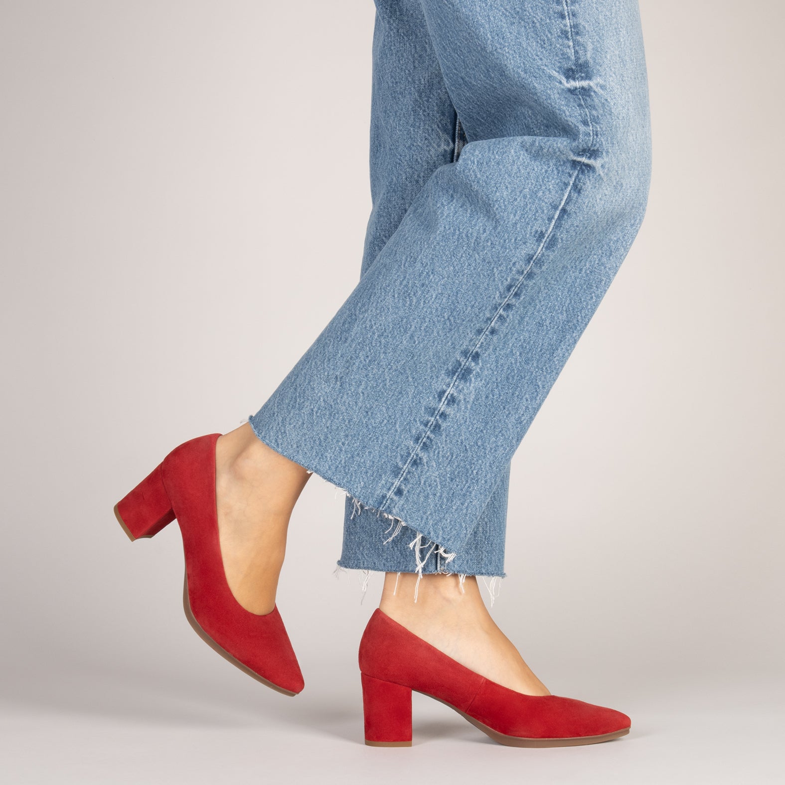 URBAN S - Zapatos de tacón medio de ante ROJO