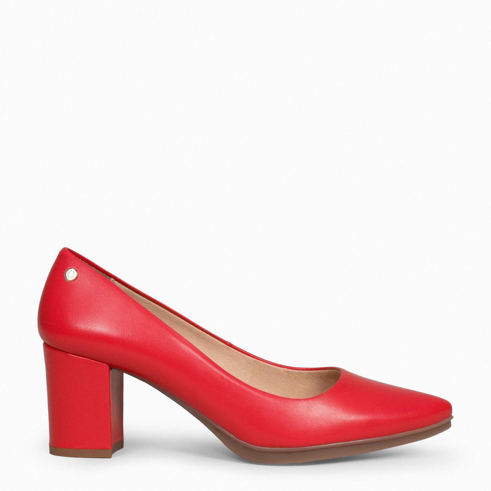 URBAN S SALON - RED NAPPA LEATHER MID HEEL