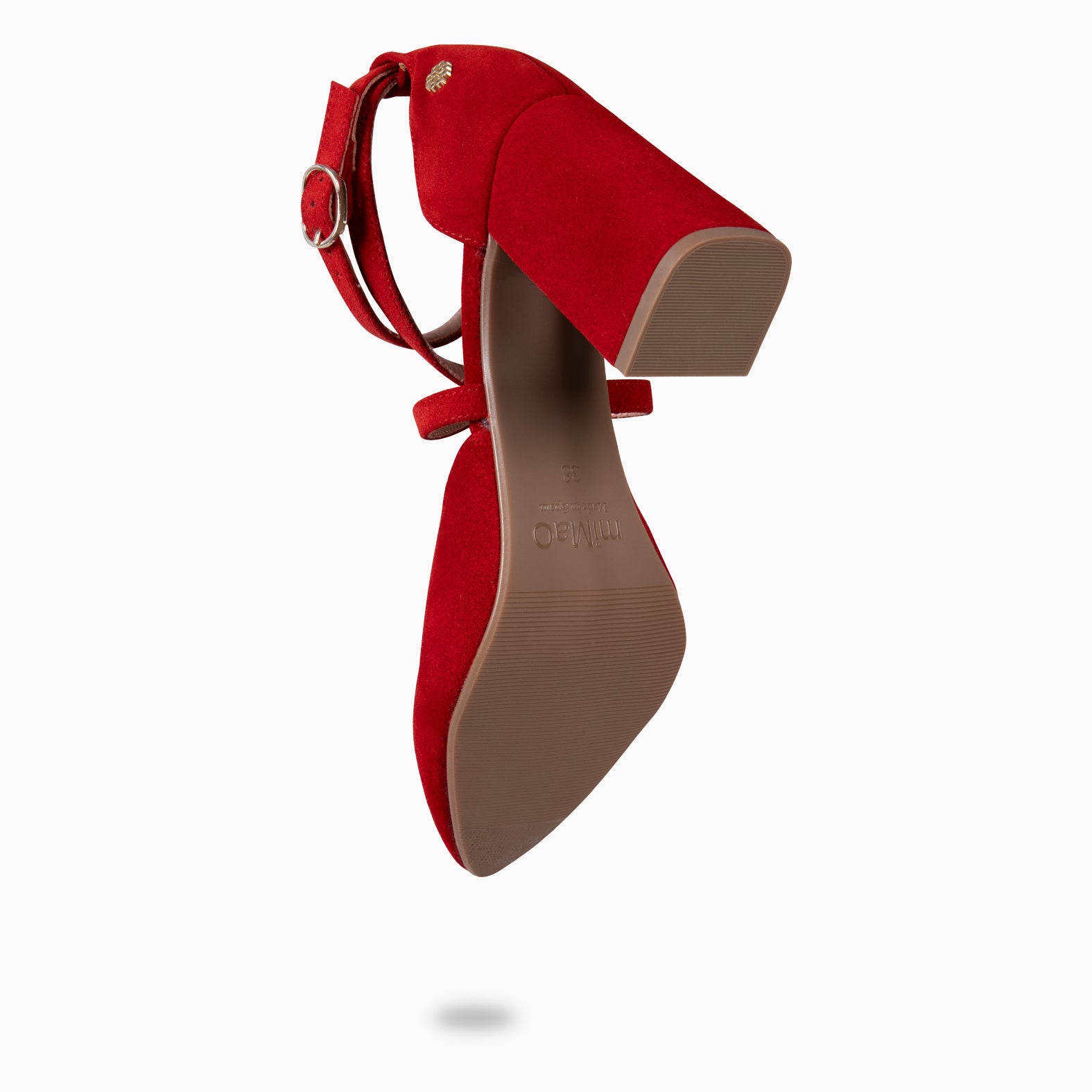 ARIEL – Escarpins à talon carré et lanières croisées ROUGE