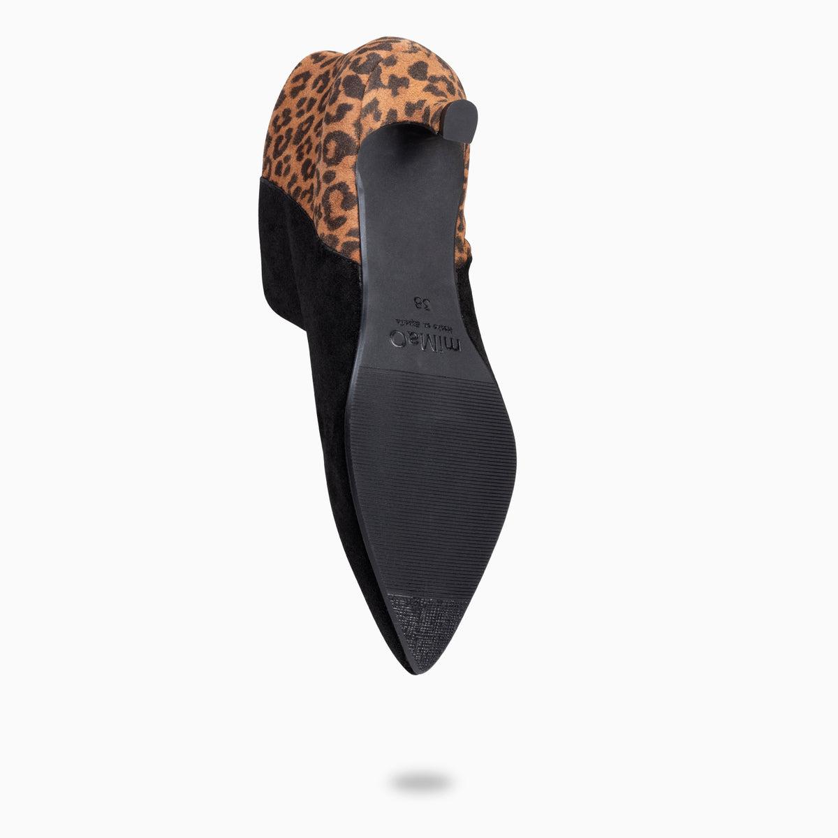 ROYAL SUEDE – BLACK LEOPARD Low heel booties