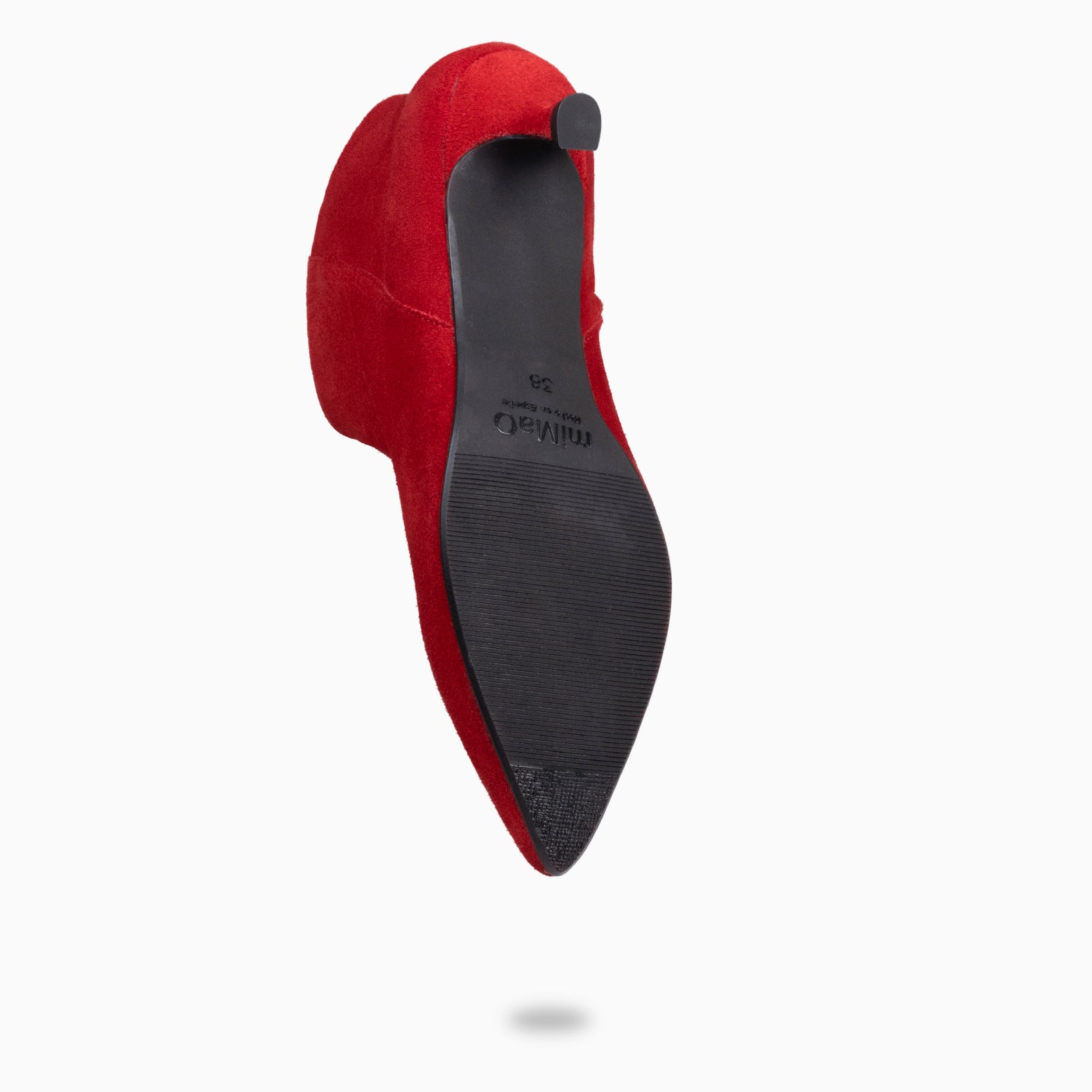 ROYAL - Botines tacón bajo ROJO serraje