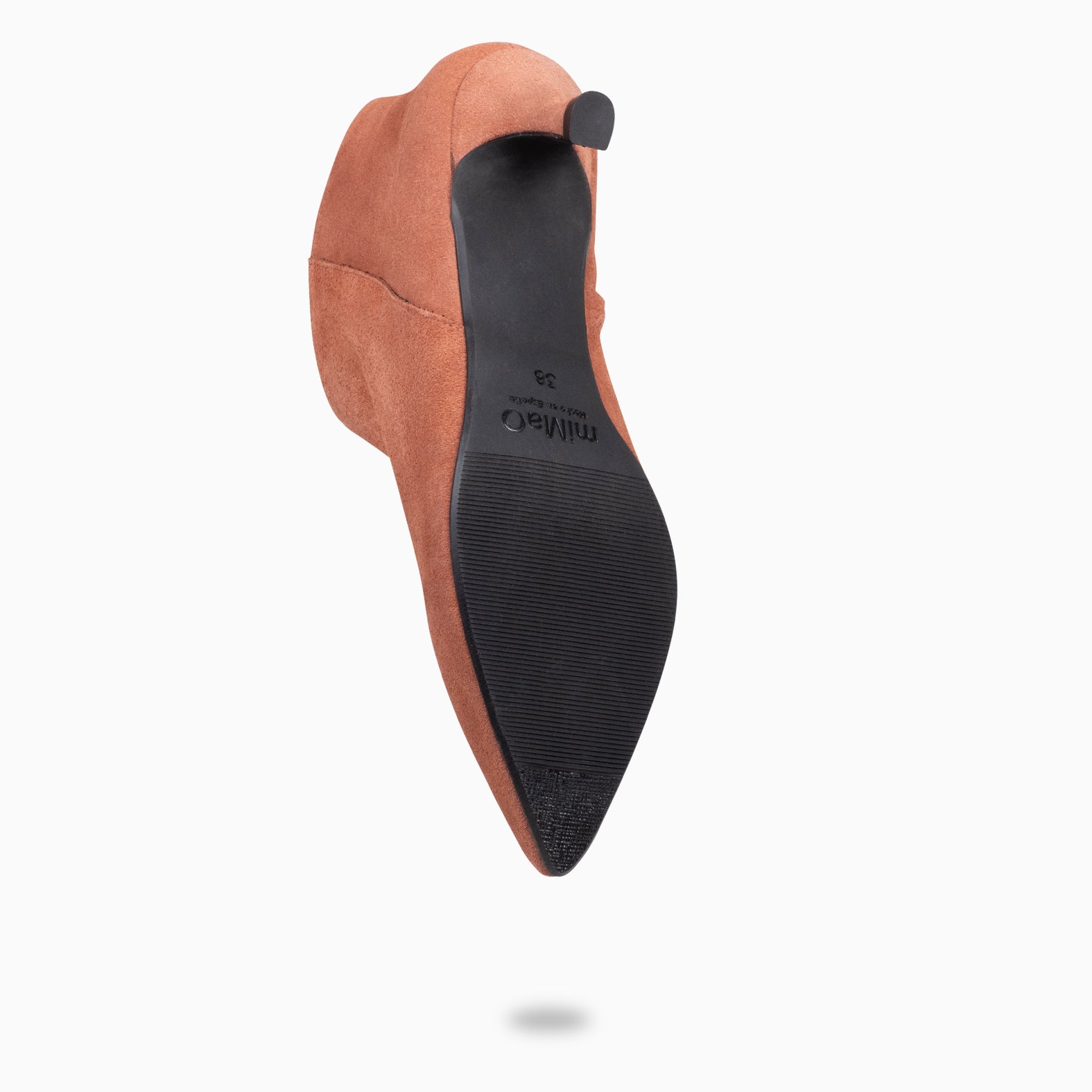 ROYAL - Botines tacón bajo TEJA serraje