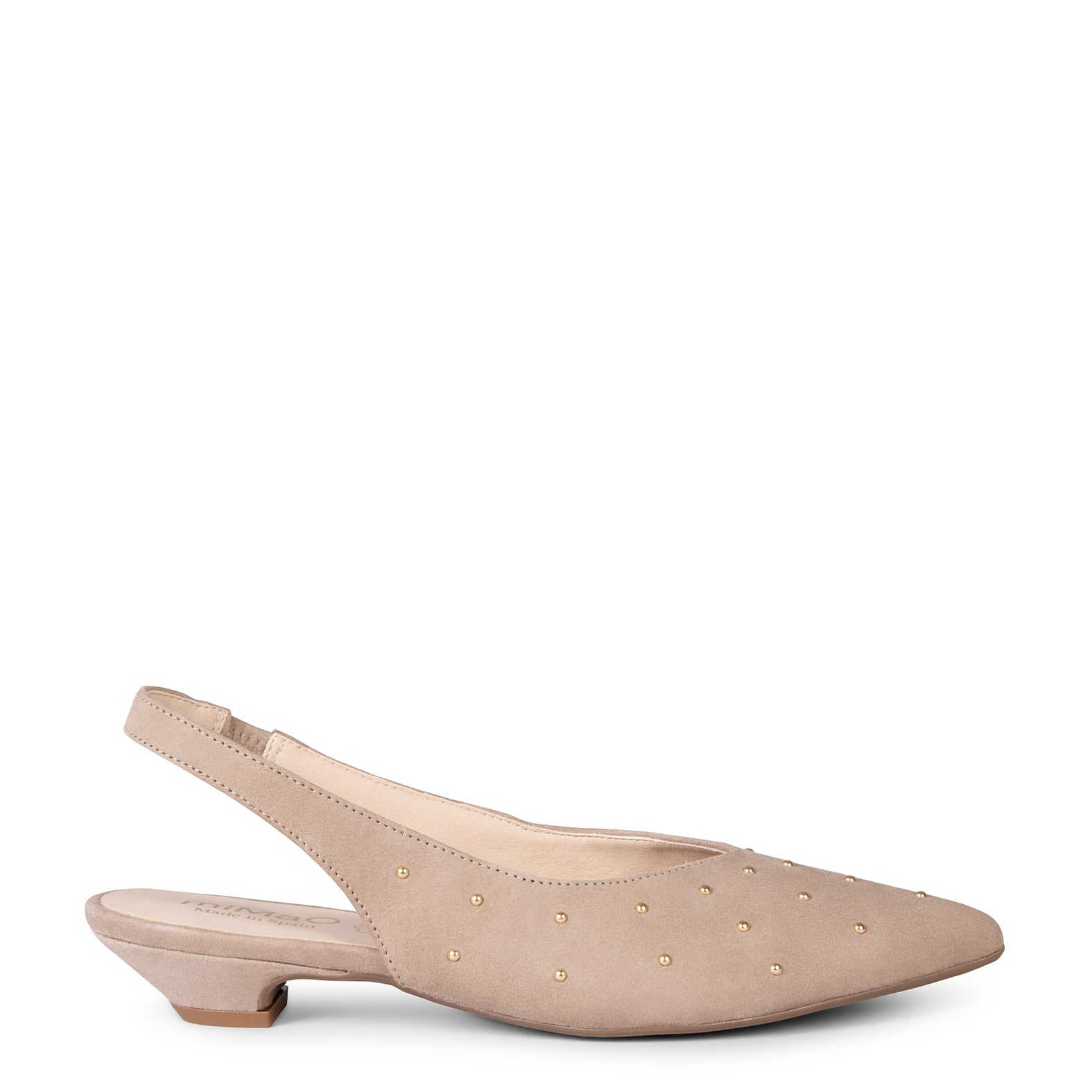 ORION – ZAPATOS BAJOS DESTALONADOS CON TACHAS TAUPE