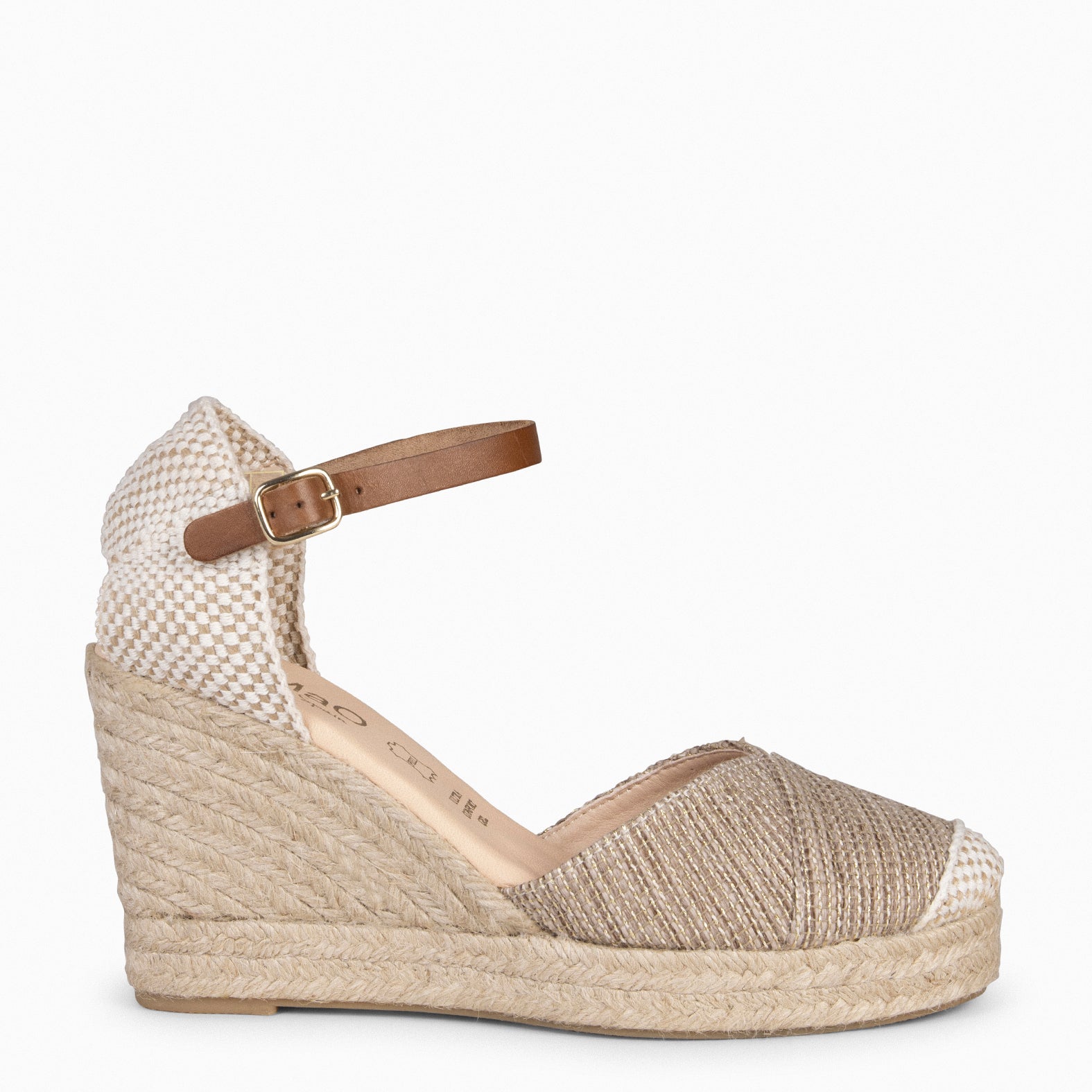 CONIL - Espadrilles TAUPE avec fils dorés