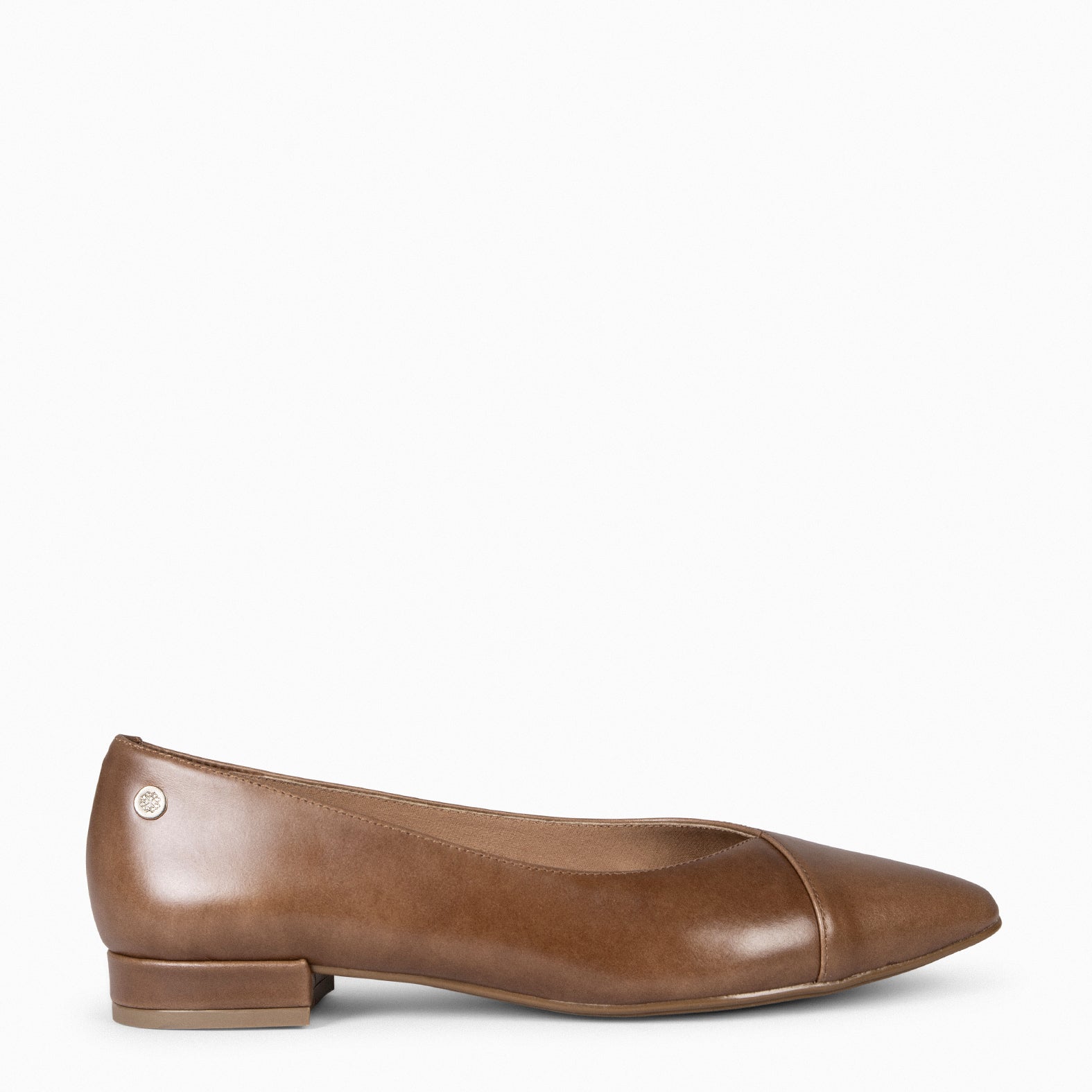 MARIE - Bailarinas tacón bajo TAUPE