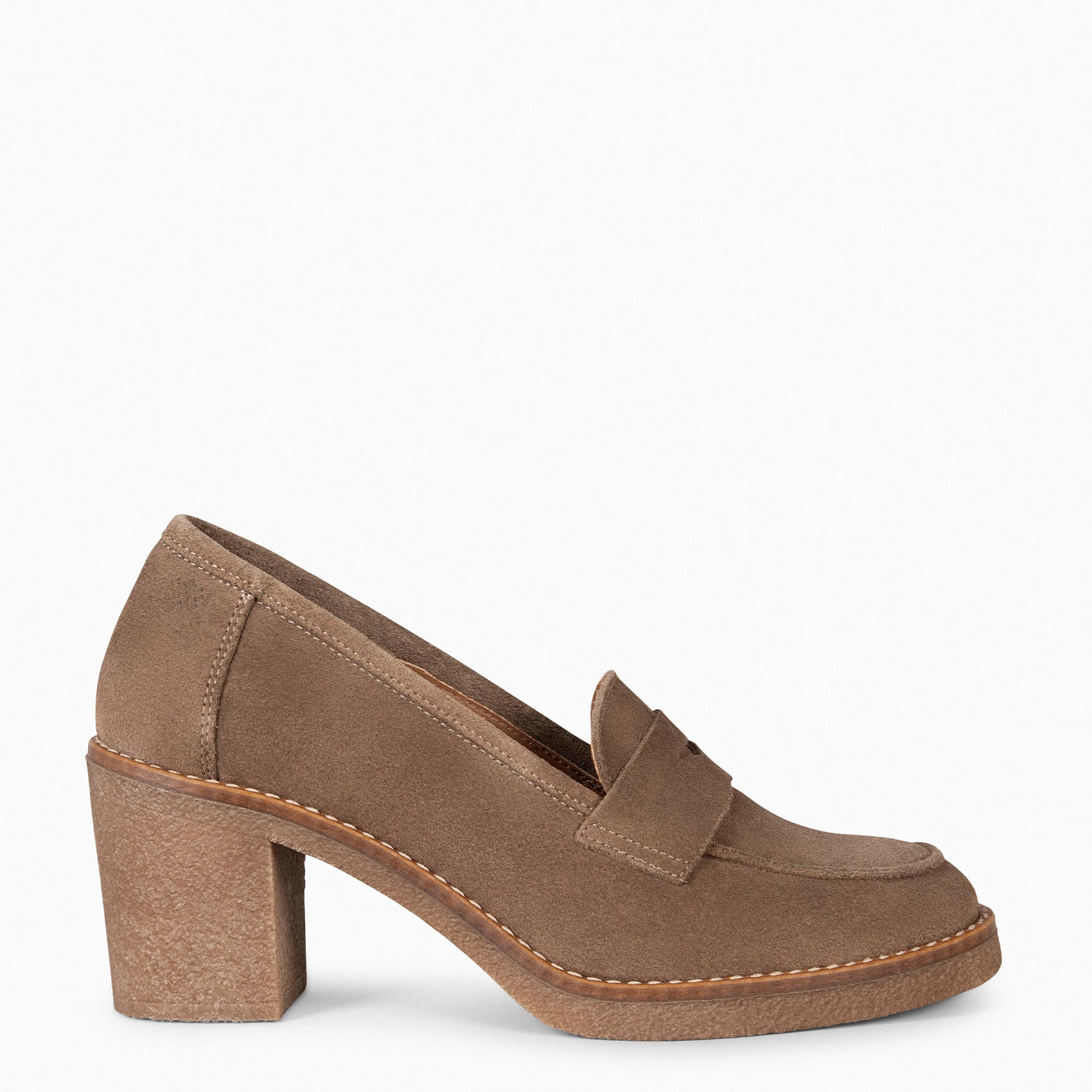 MOKKA – TAUPE Mid Heel Moccasins