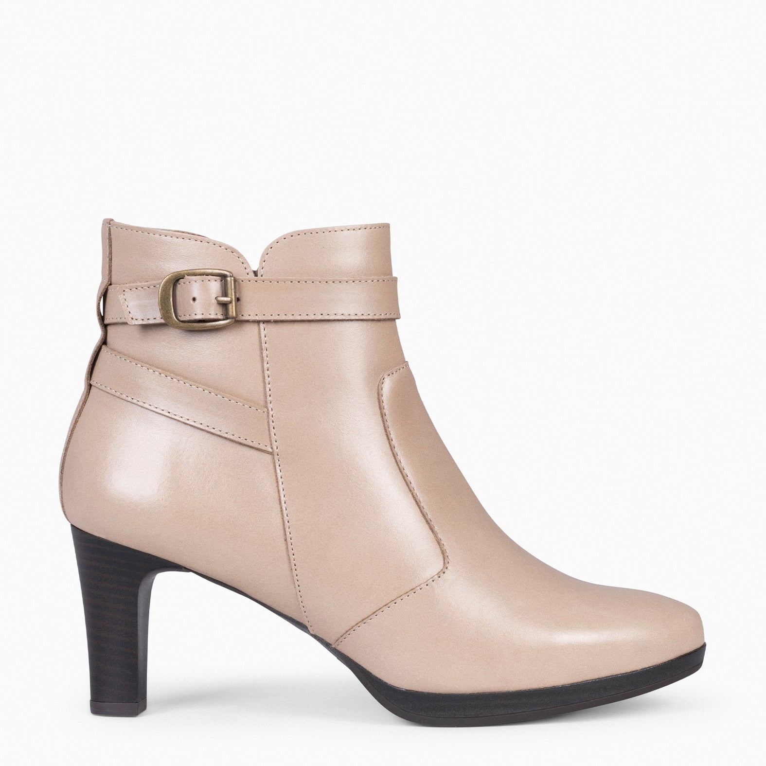 Taupe store heeled booties