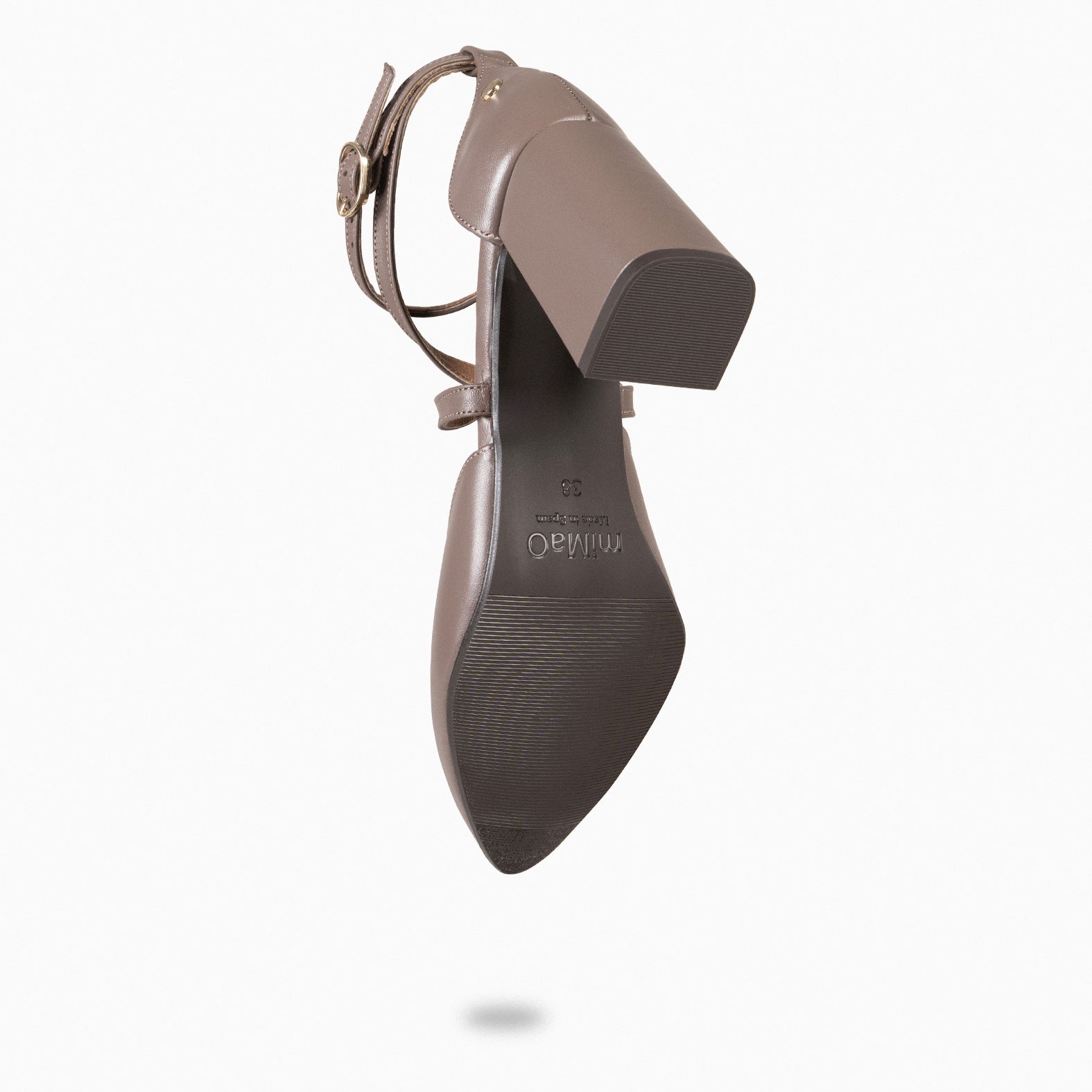 ARIEL - TAUPE Wide heel shoe