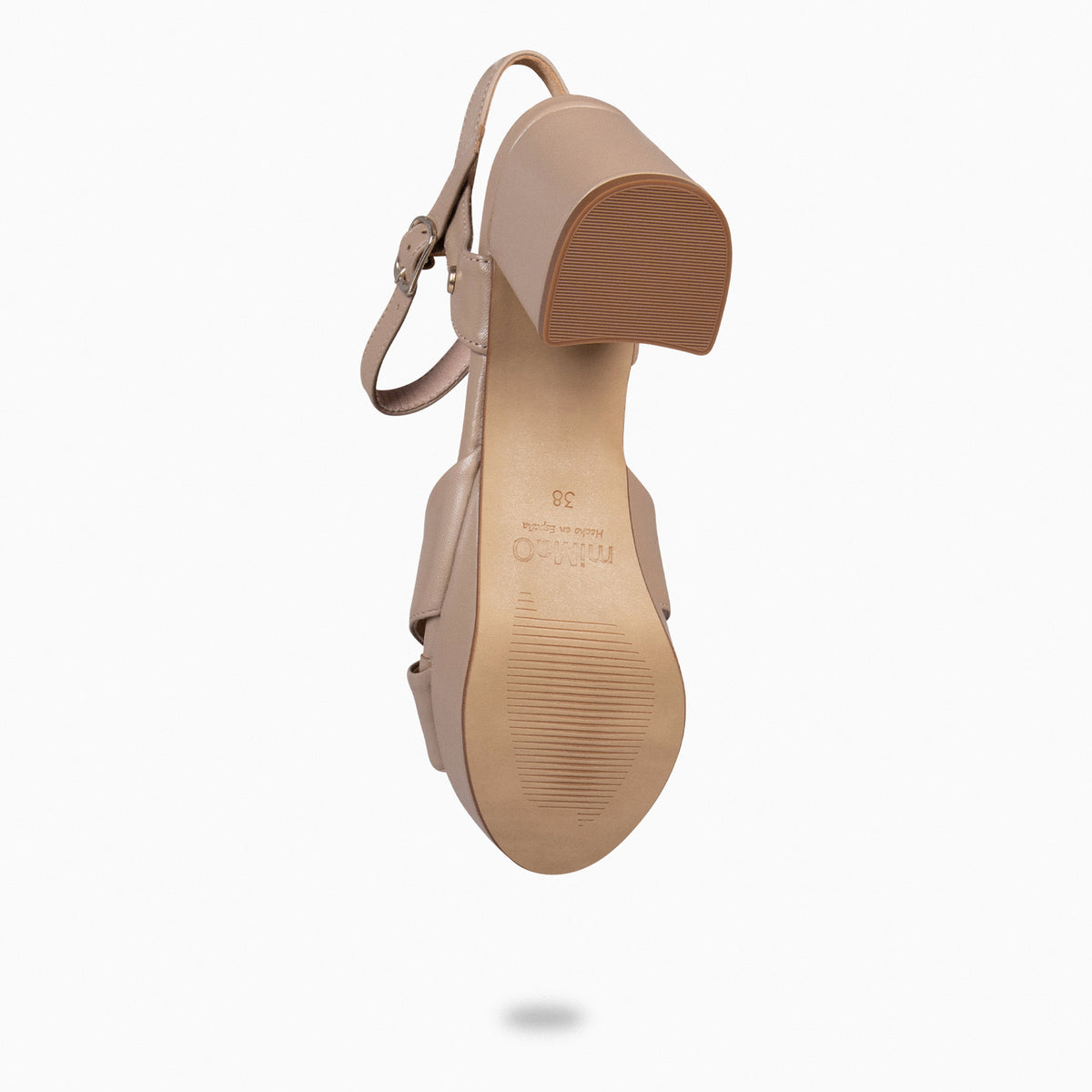 CERDEÑA - Sandalias de tacón ancho y plataforma TAUPE