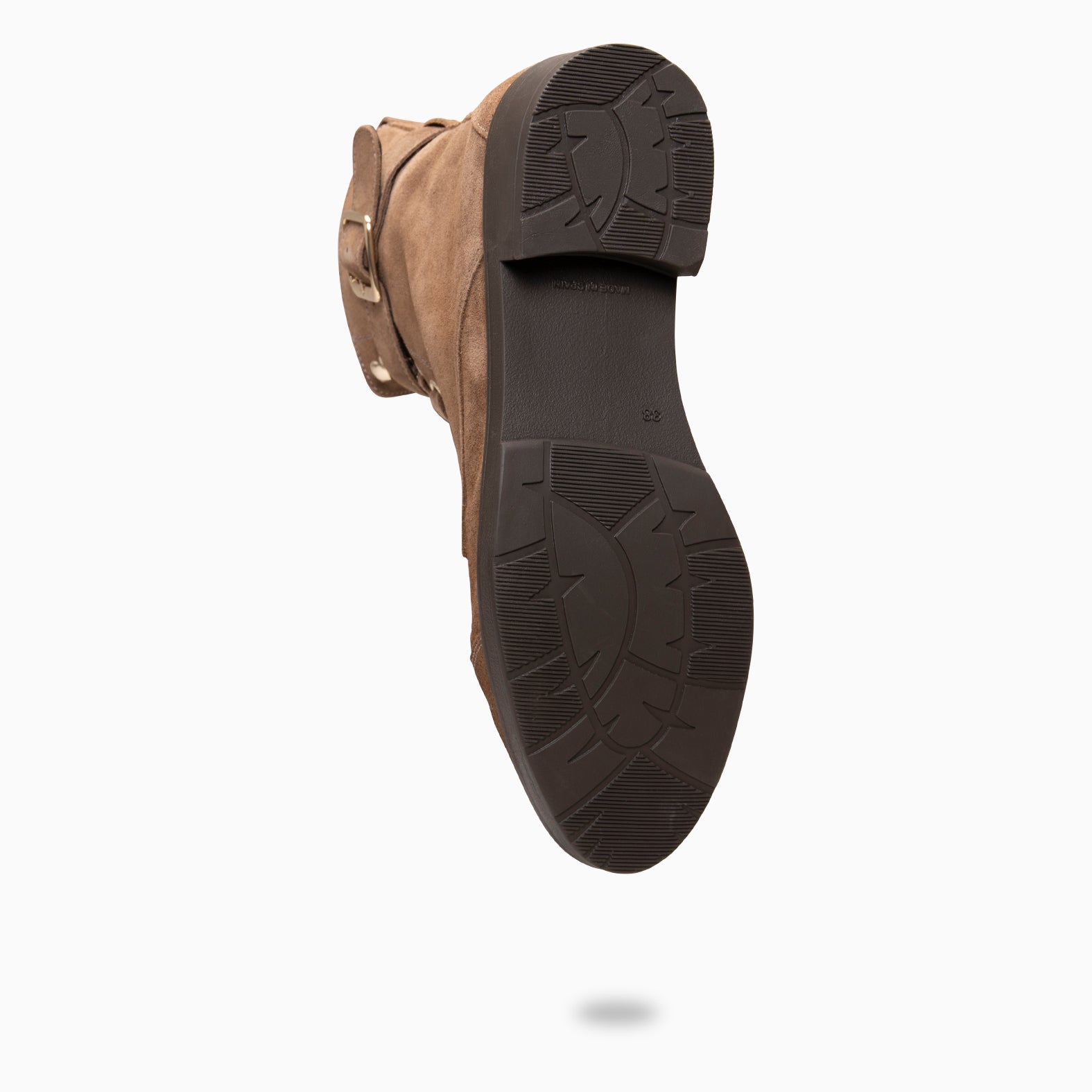 BELFAST – Botines con cordones de piel de serraje TAUPE
