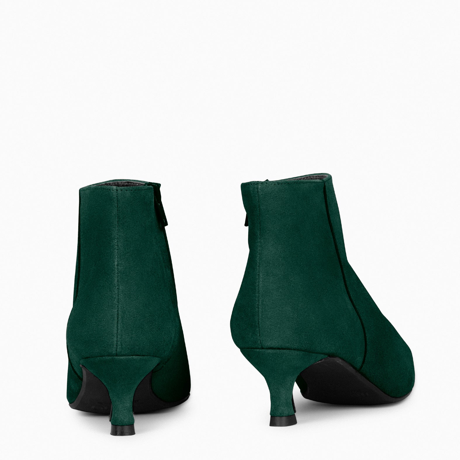 ROYAL - Botines tacón bajo VERDE serraje