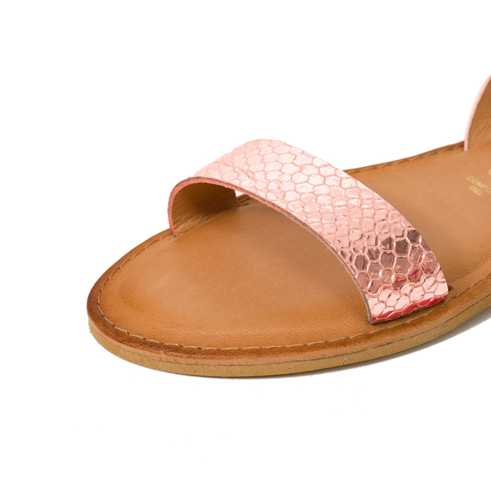 PULSERA - Sandalias planas con pulsera ORO ROSA