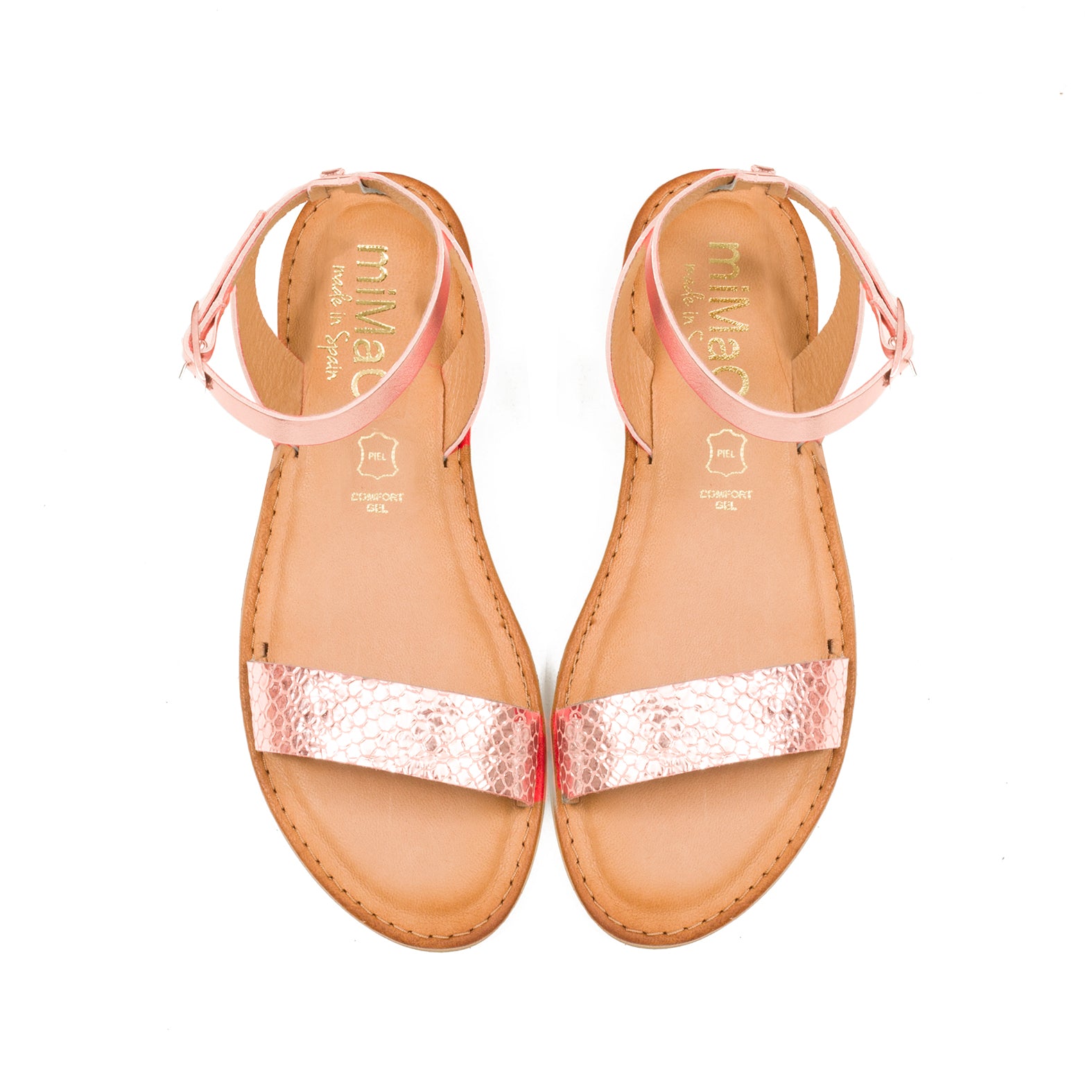 PULSERA - Sandalias planas con pulsera ORO ROSA