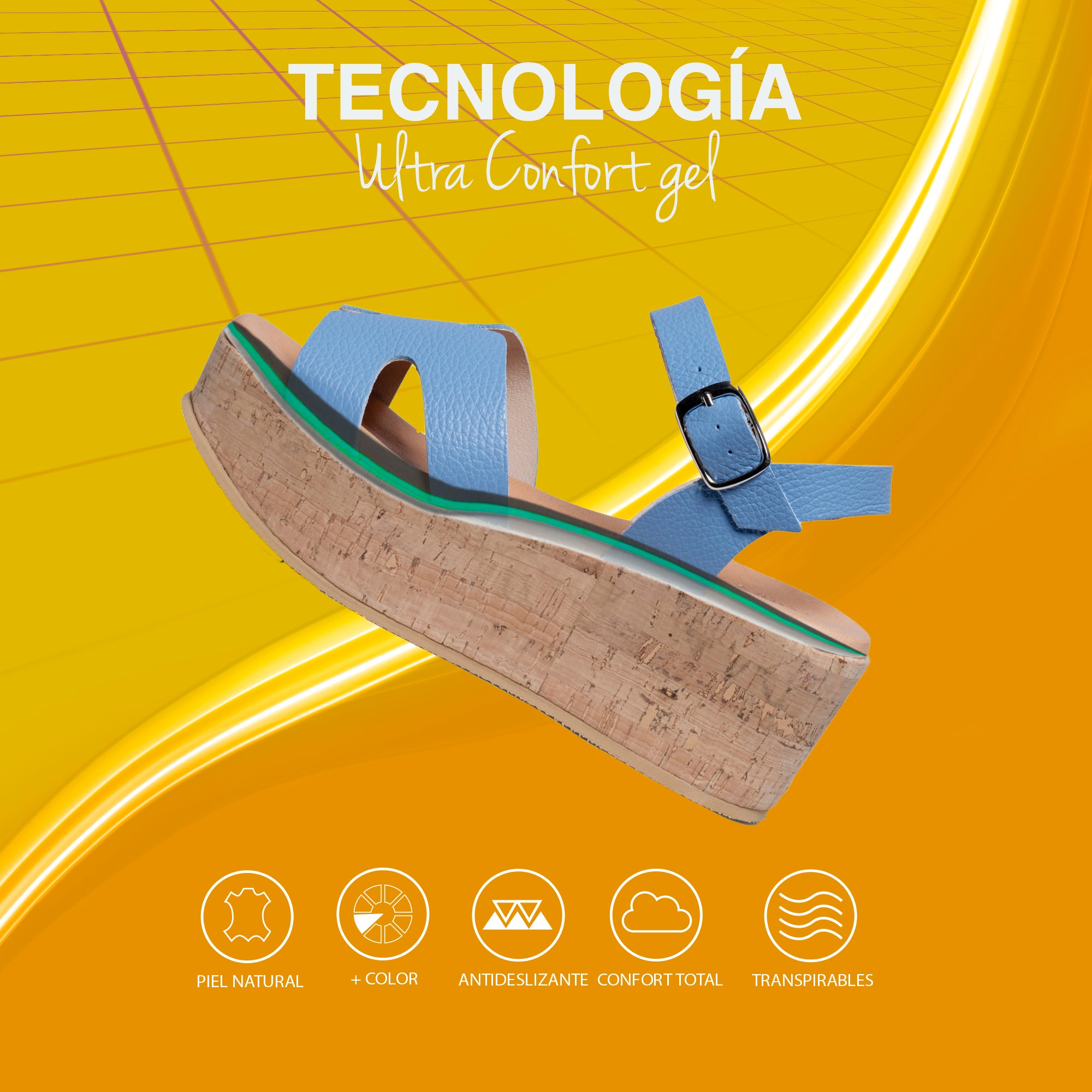 HACHE – Sandalia con cuña de corcho TAUPE